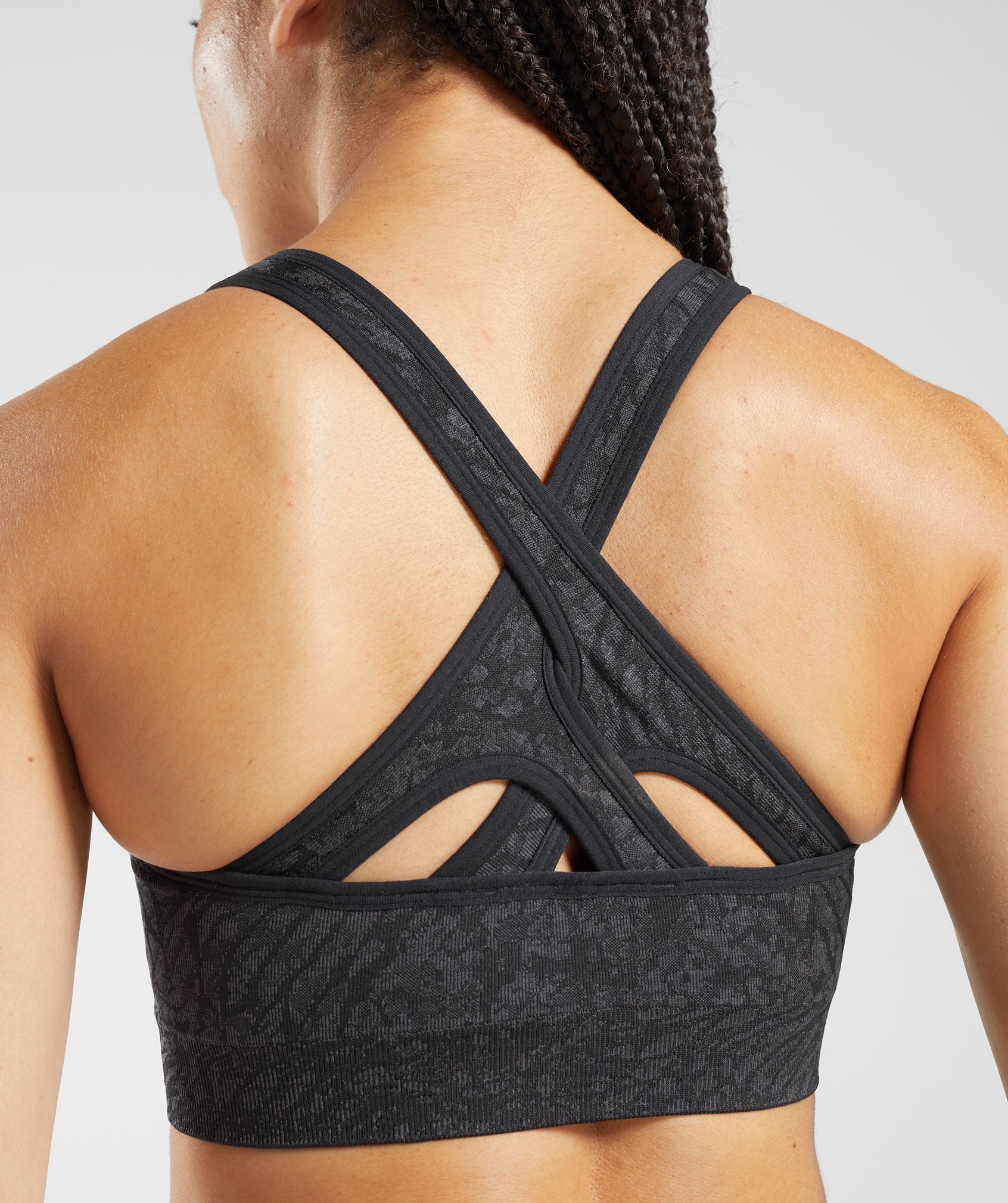 Gymshark Adapt Animal Seamless Sports Bra - Wild, Black