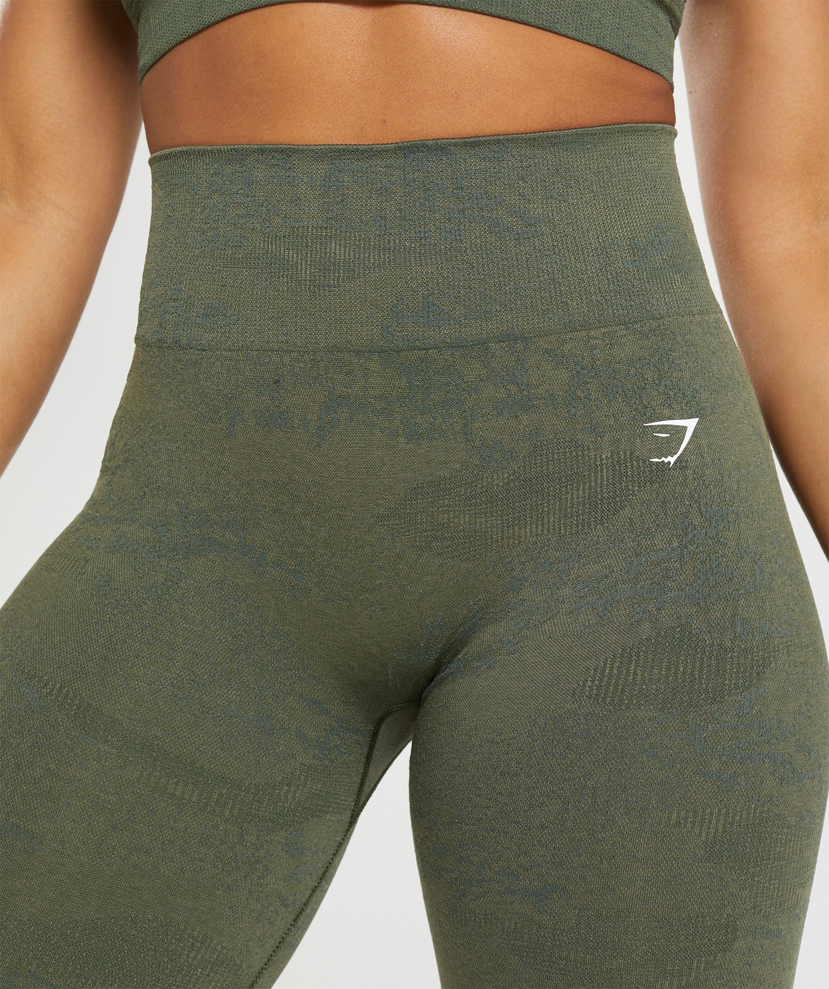 Adapt Camo Seamless Leggings in Moss Olive/Core Olive