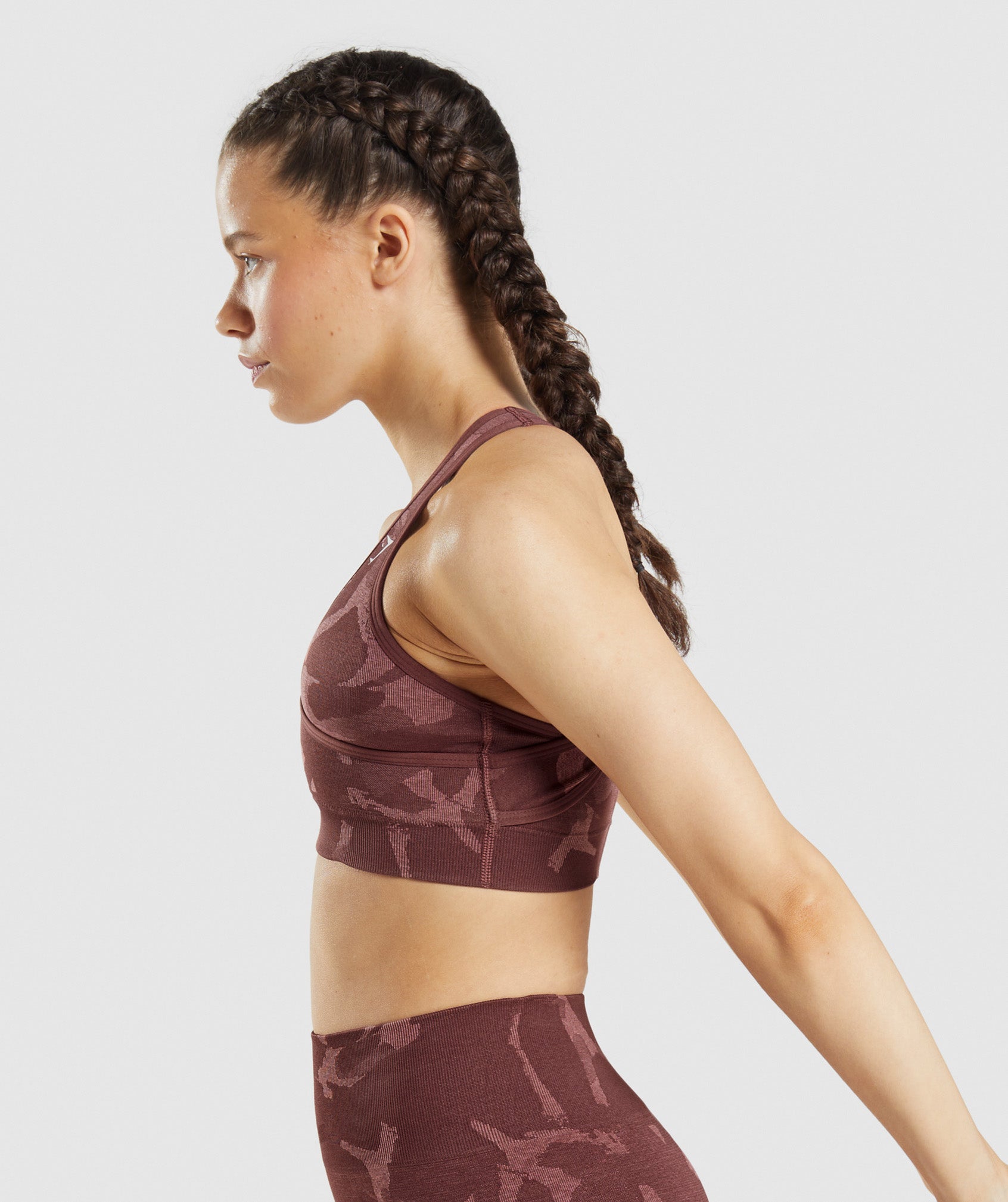 Adapt Camo Seamless Sports Bra in Savanna | Cherry Brown