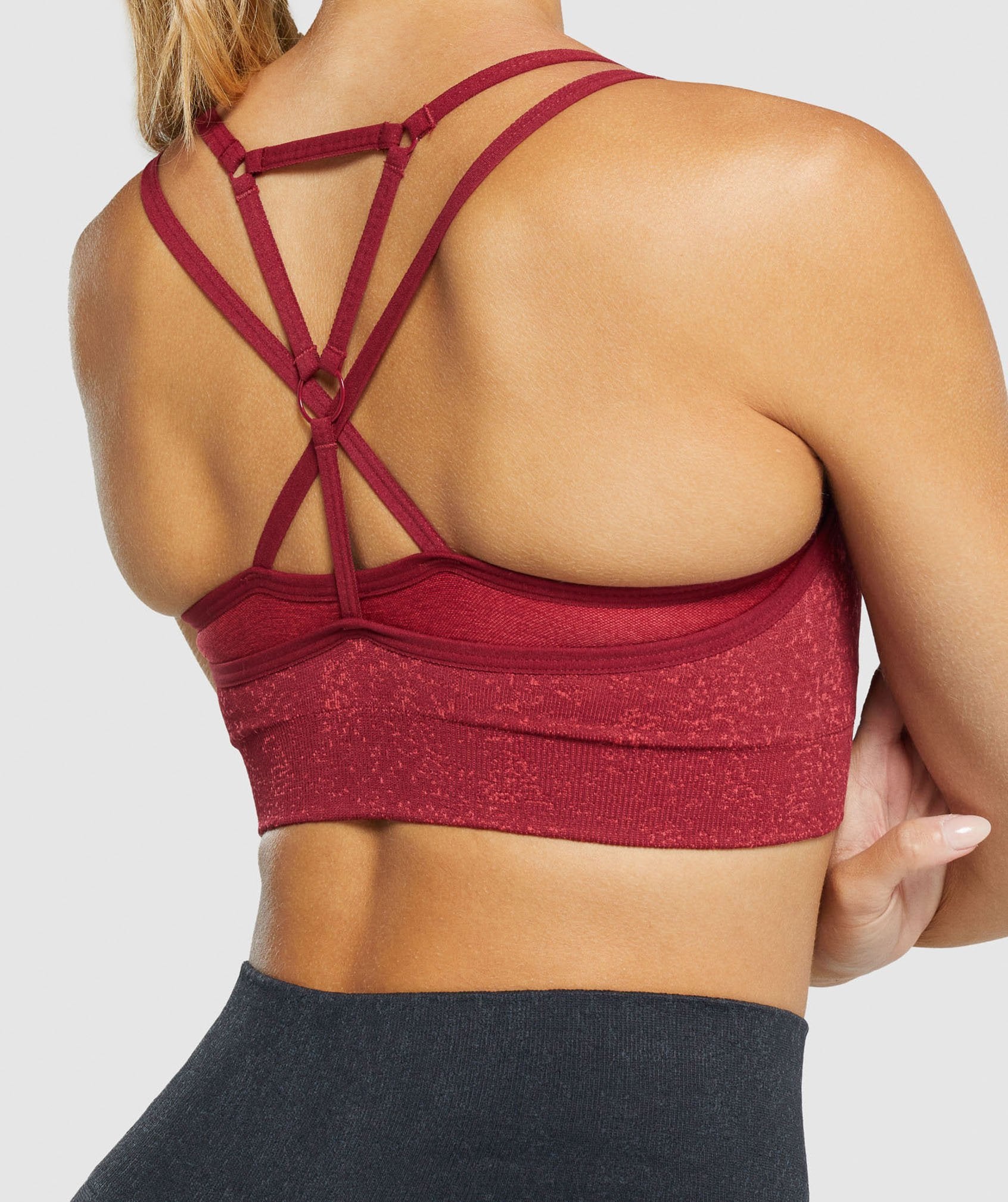 Adapt Fleck Seamless Sports Bra in Mineral | Burgundy