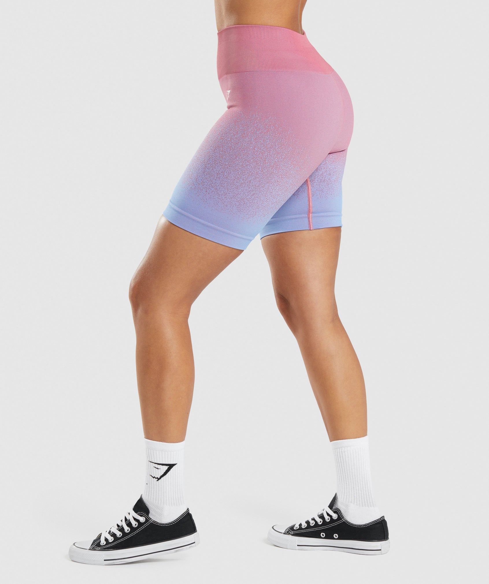 Adapt Ombre Seamless Cycling Shorts in Rose Pink/Light Blue - view 3