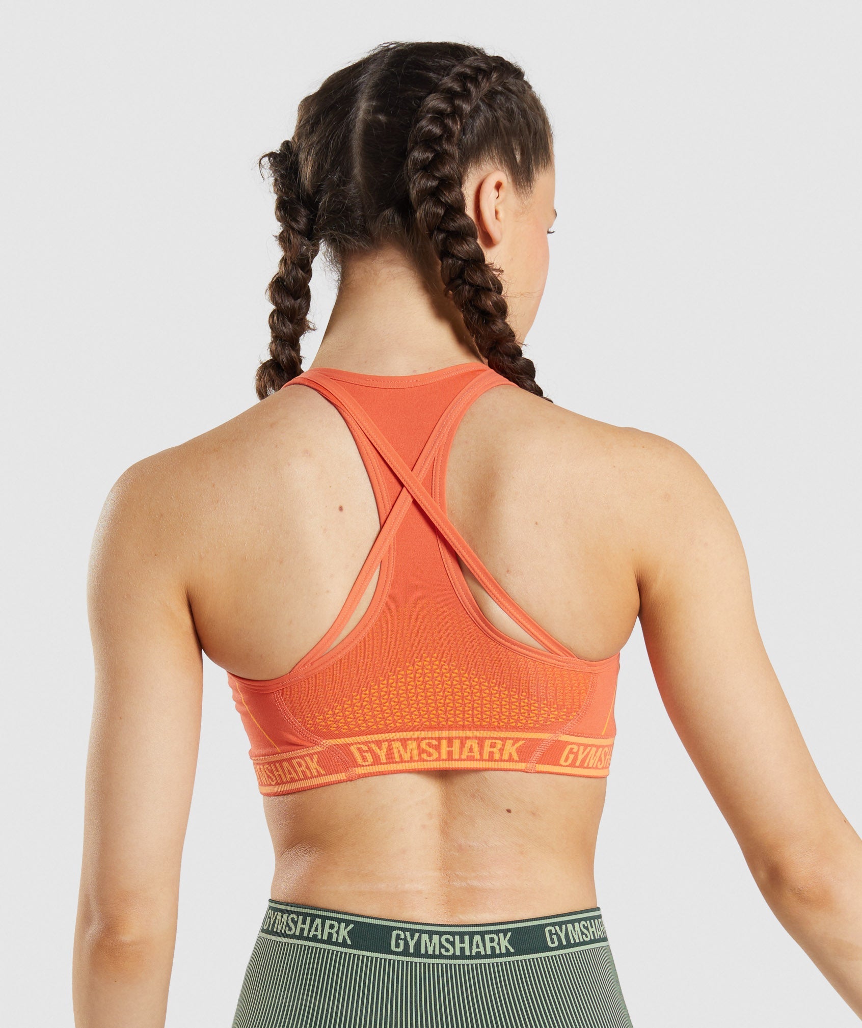 Seamless sports bra - Neon orange marl - Ladies