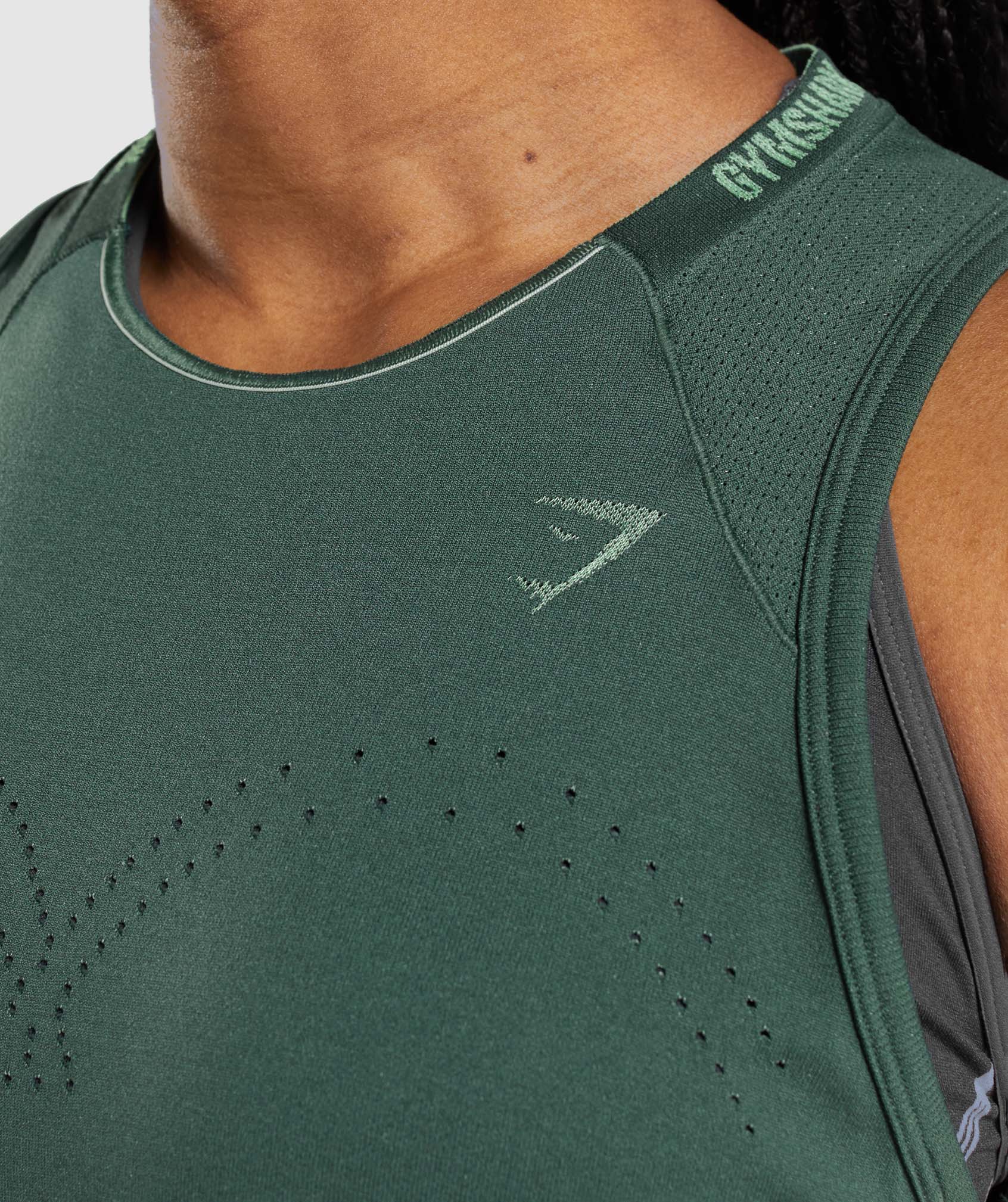 Apex Seamless Tank in Obsidian Green/Cucumber Green - view 5