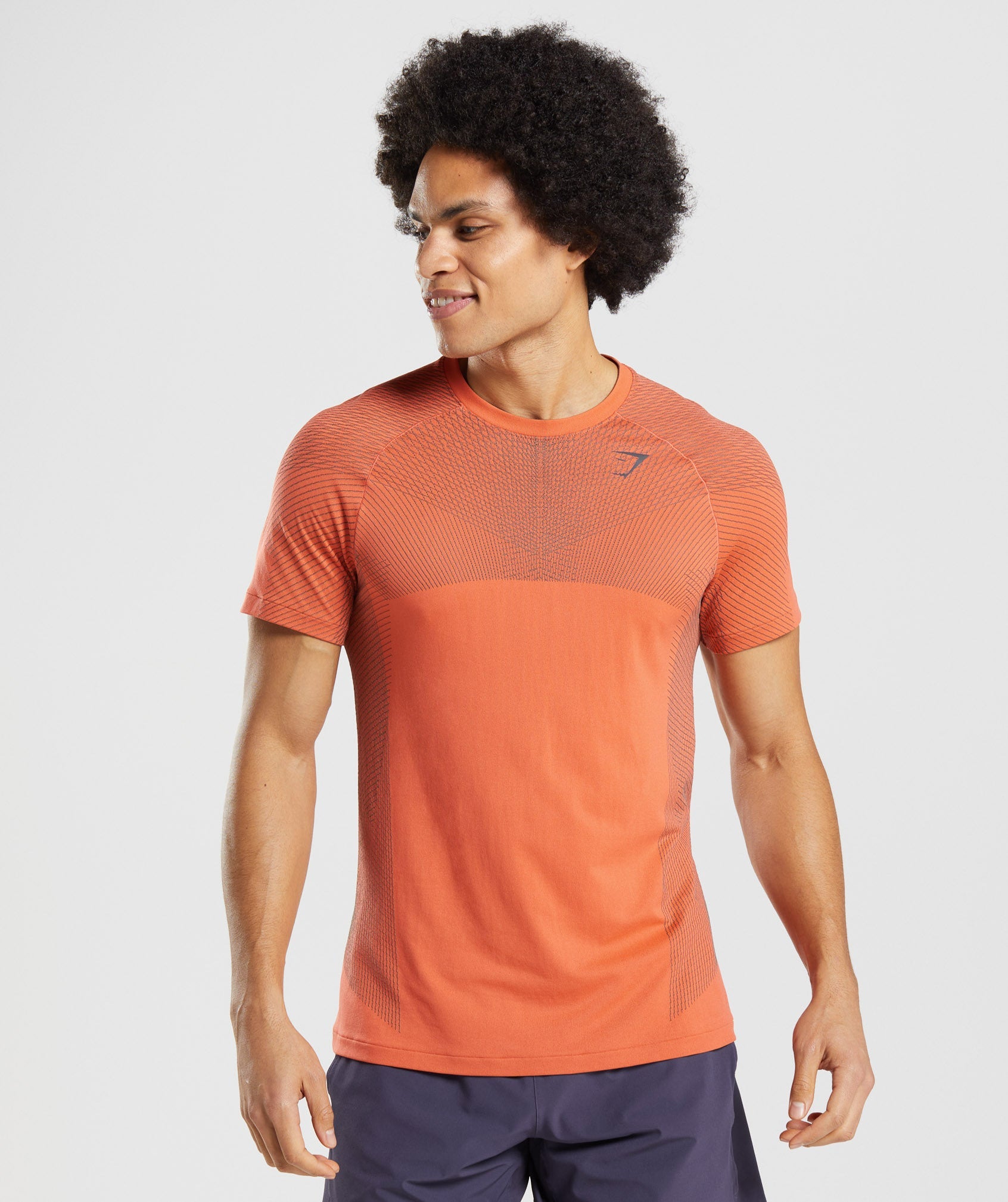 Apex Seamless T-Shirt in Papaya Orange/Onyx Grey - view 1