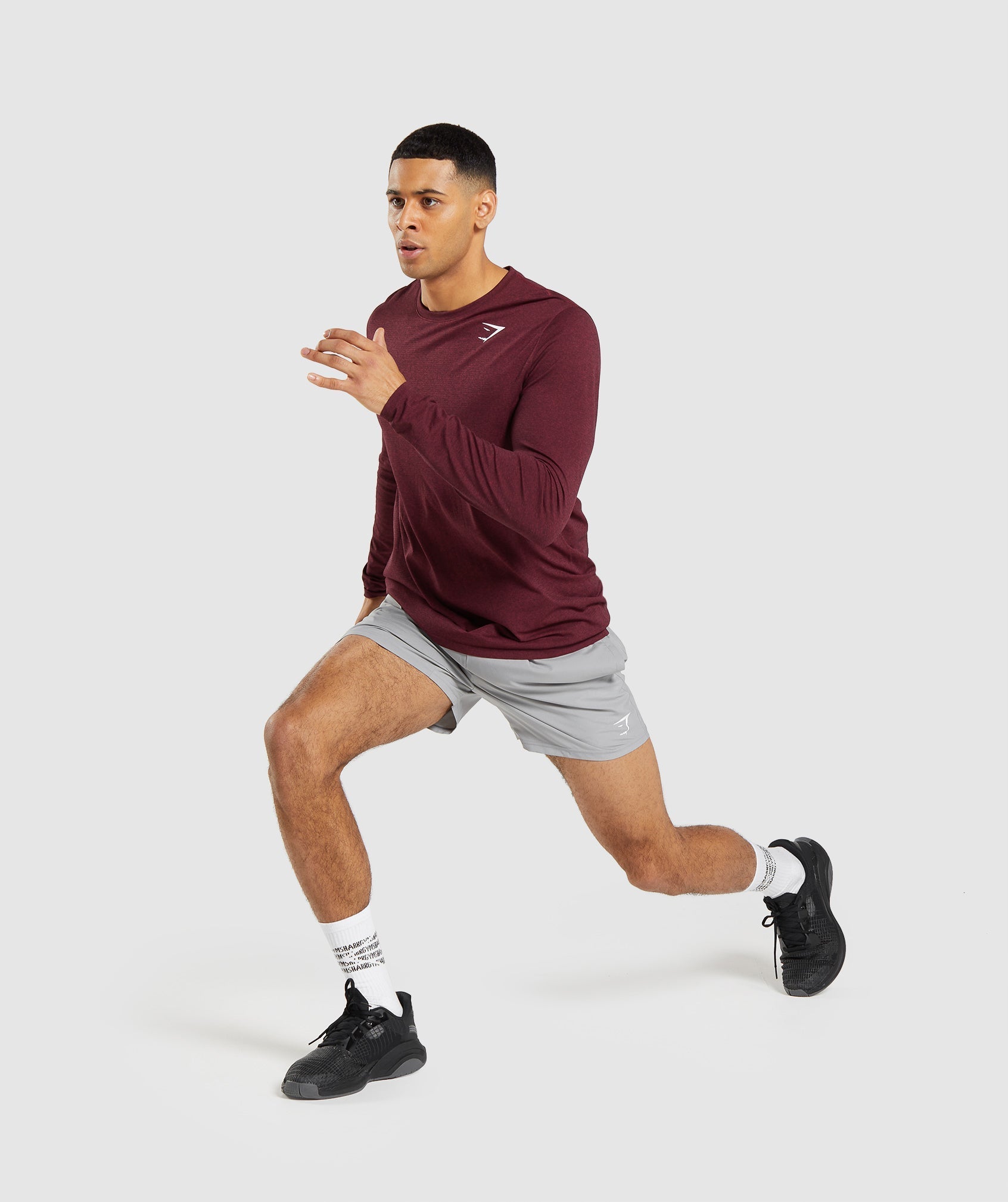 Arrival Seamless Long Sleeve T-Shirt in Burgundy Red Marl - view 5