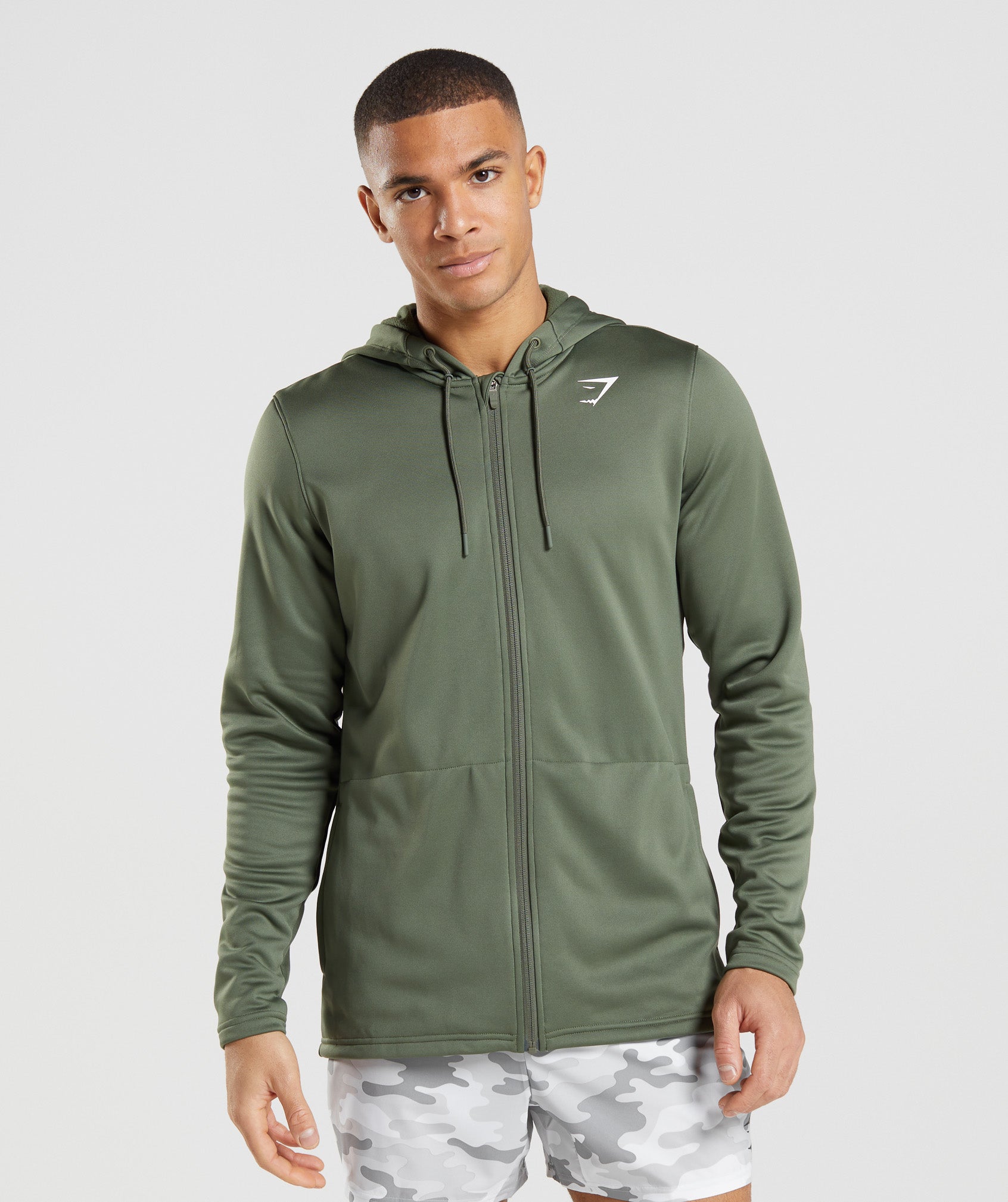 Gymshark Arrival Zip Up Hoodie - Core Olive | Gymshark