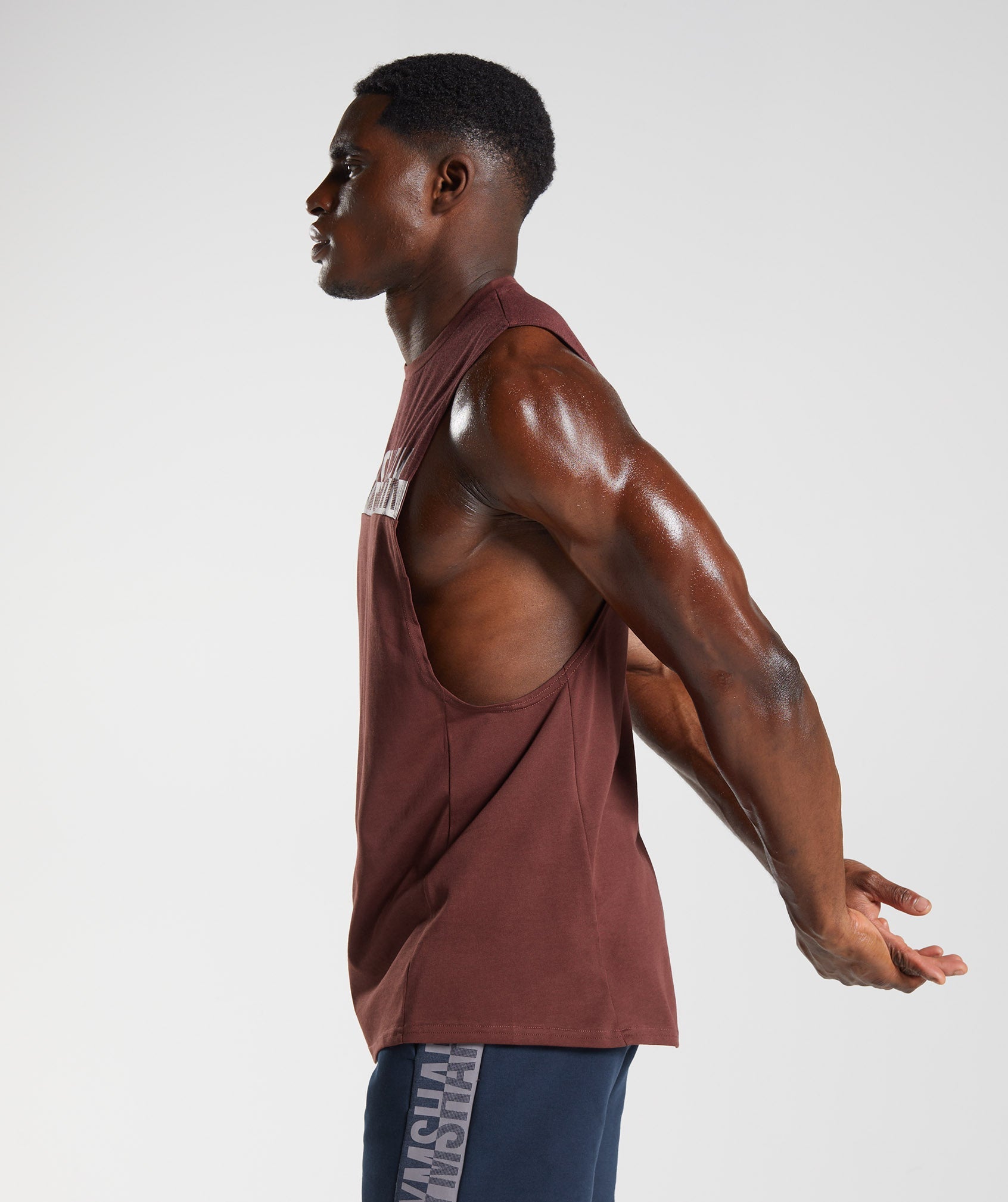 Gymshark Bold React Drop Arm Tank - Cherry Brown