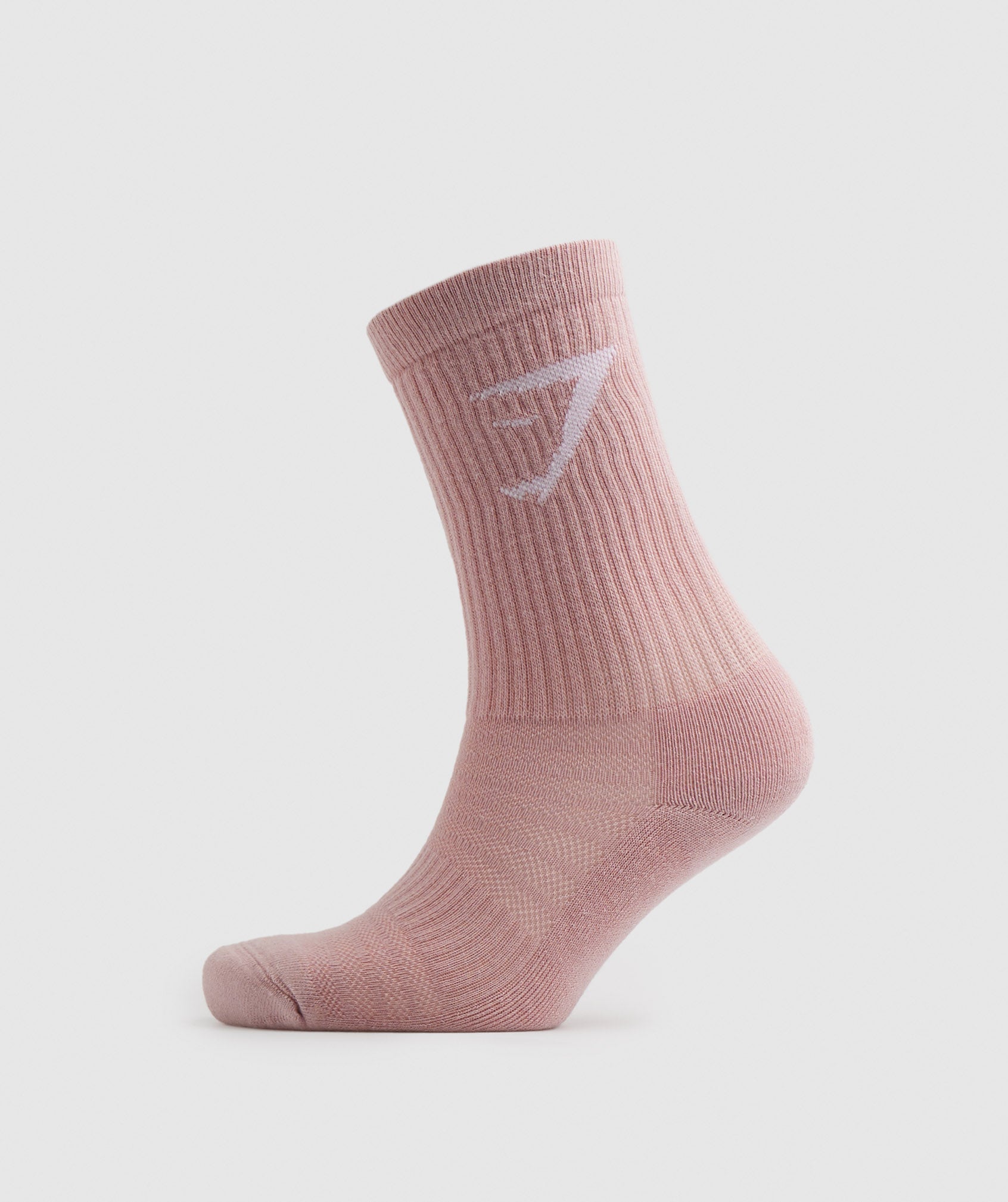 Crew Socks 5pk in Pink/Brown/Grey/Green/Olive - view 6