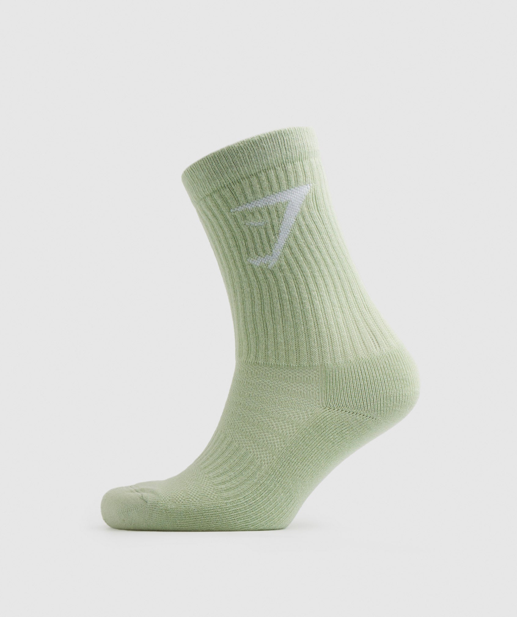 Crew Socks 5pk in Pink/Brown/Grey/Green/Olive - view 7