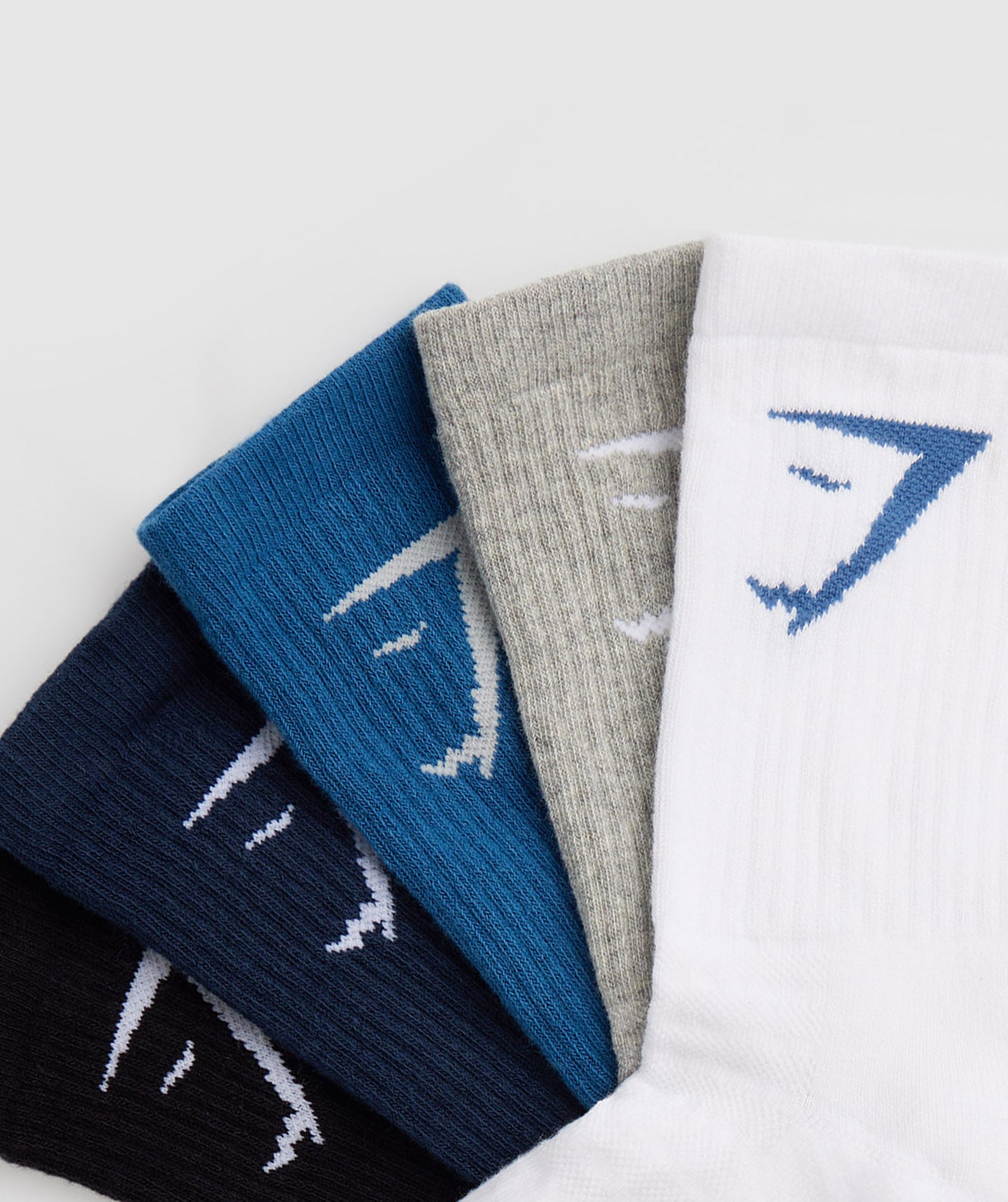 Crew Socks 5pk in White/Black/Grey/Blue/Navy - view 8