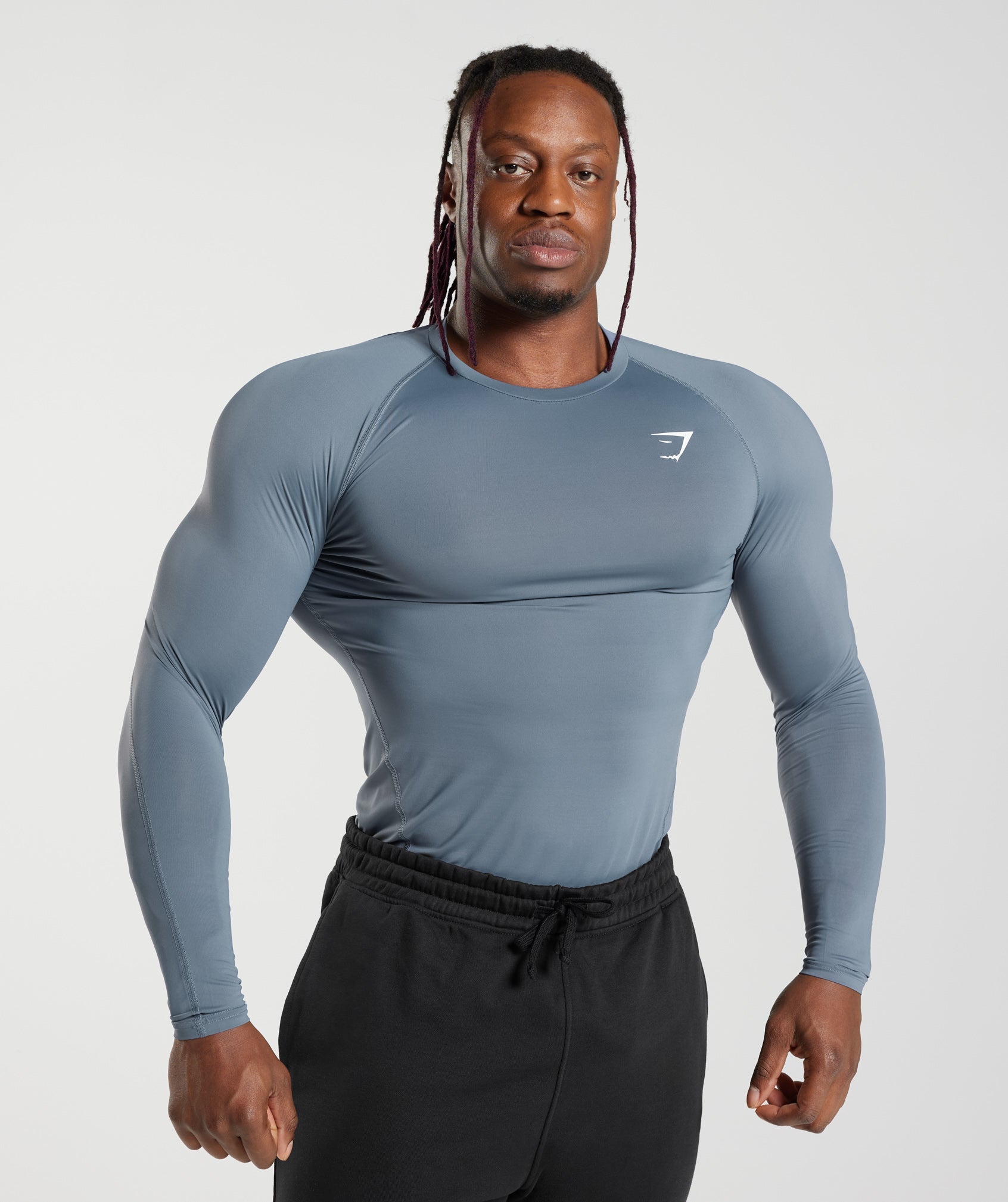 Gymshark Element Baselayer Long Sleeve T-Shirt - Evening Blue