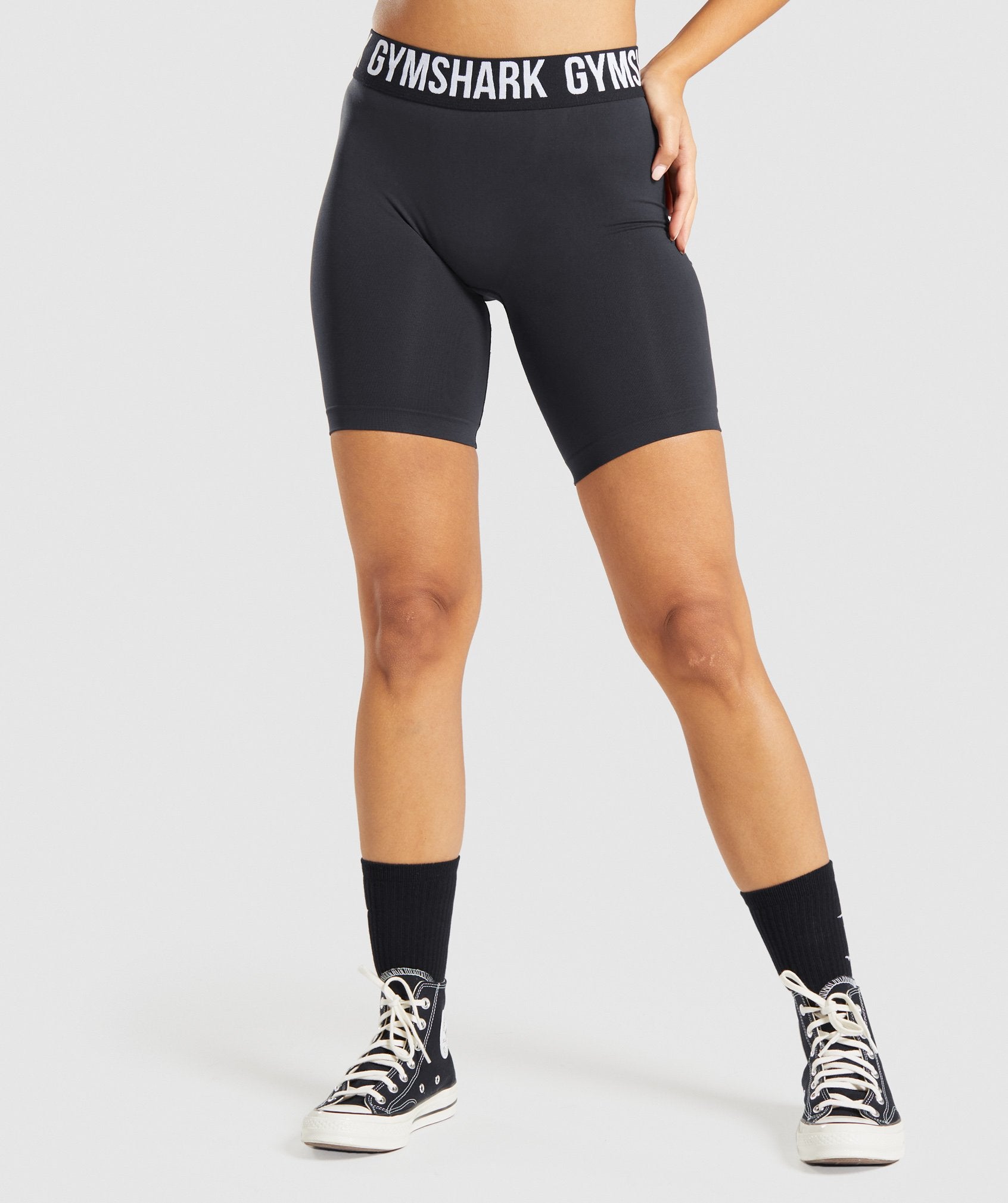 gymshark black cycling shorts