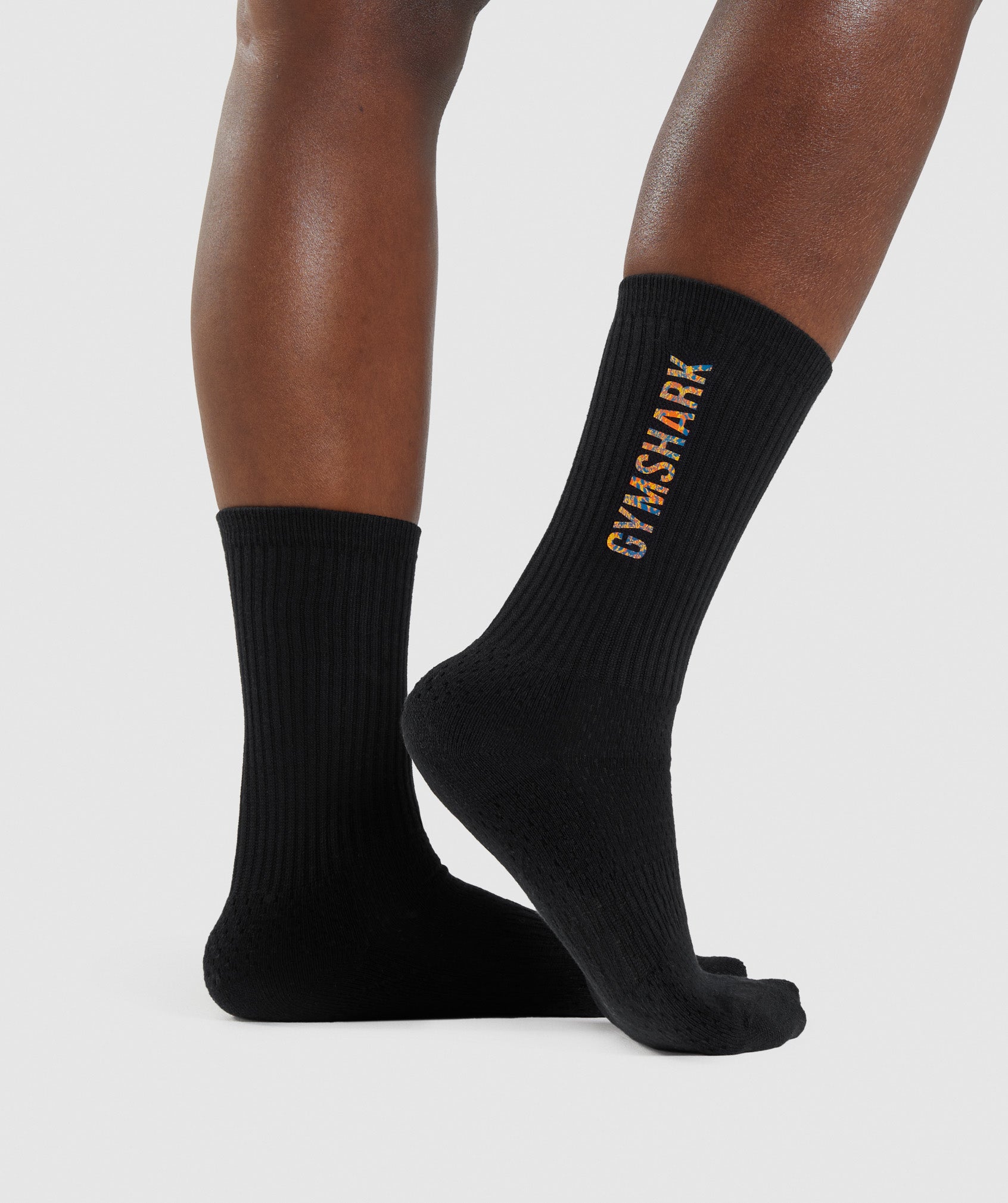 Animal Print  Crew Socks in Black - view 5