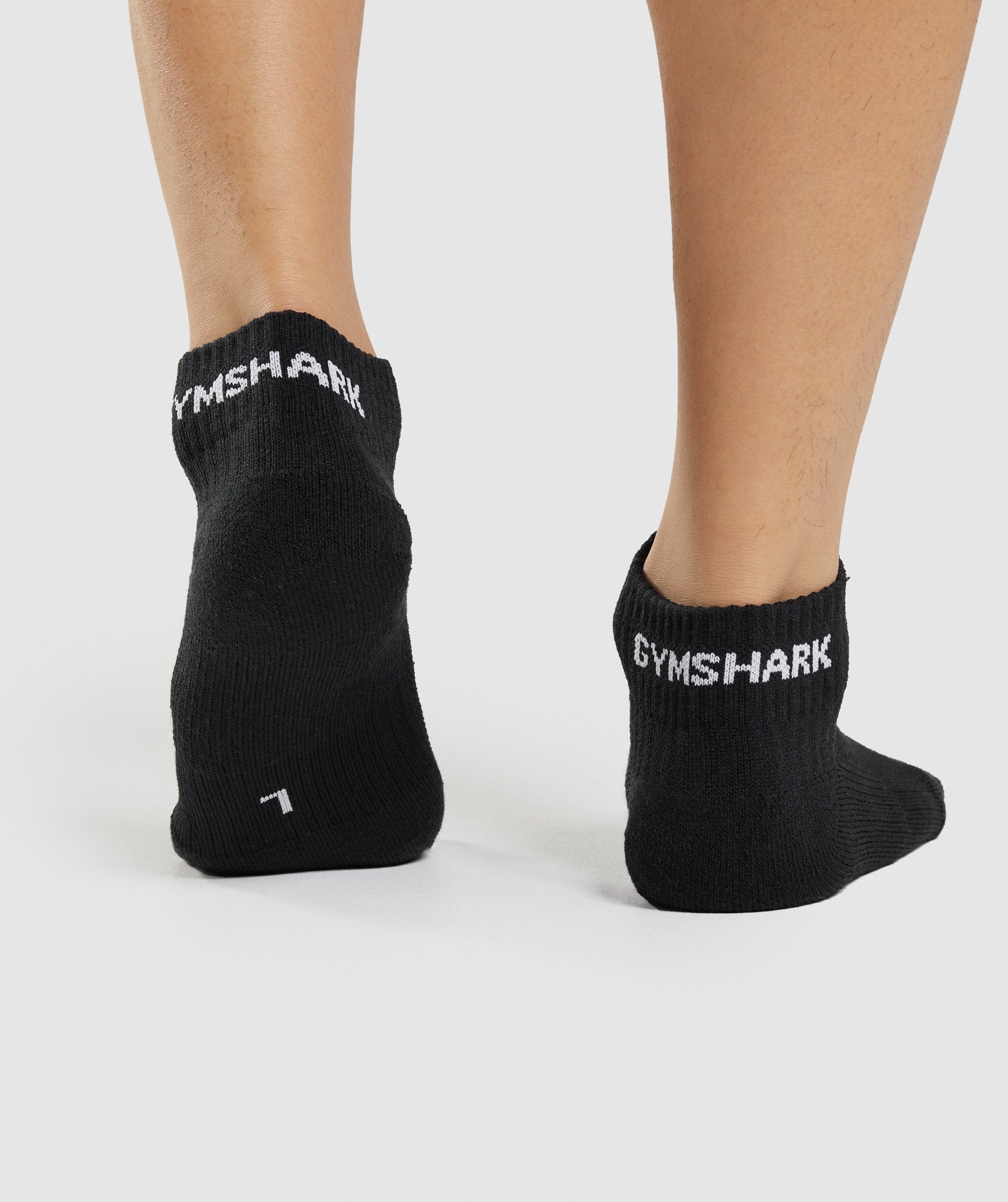 Jacquard Quarter Socks 3pk in Black