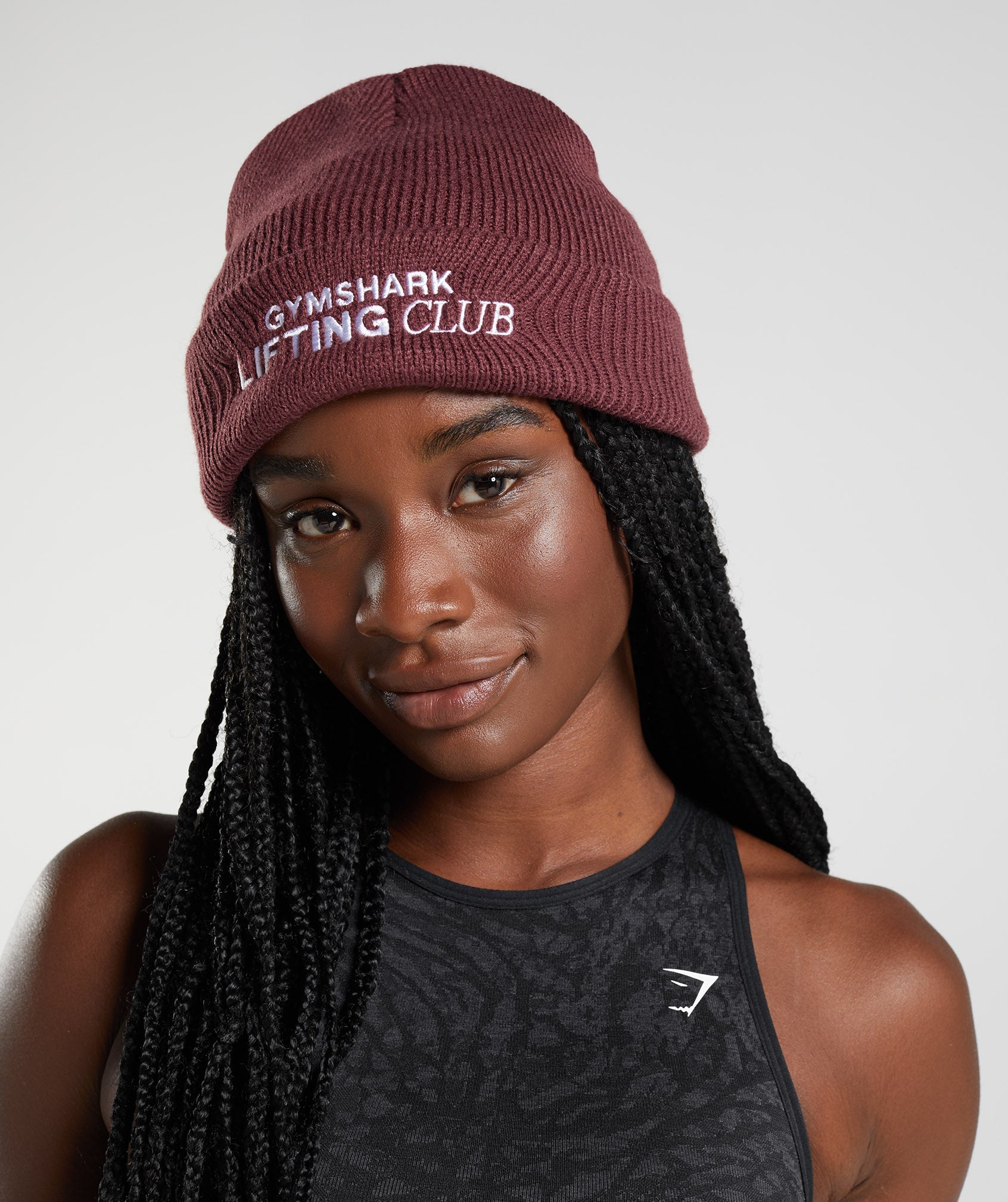 Social Club Beanie in Cherry Brown