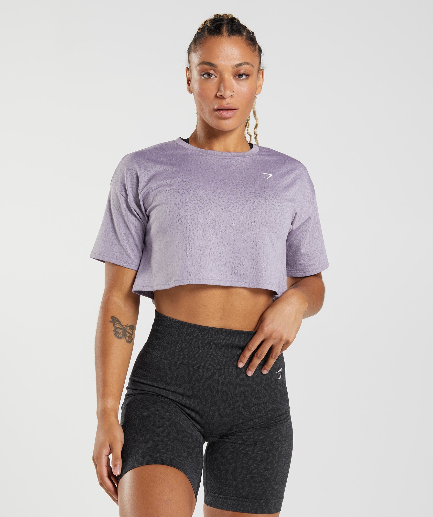 Adapt Animal Seamless Crop Top in Reef | Shaded Lilac - view 1