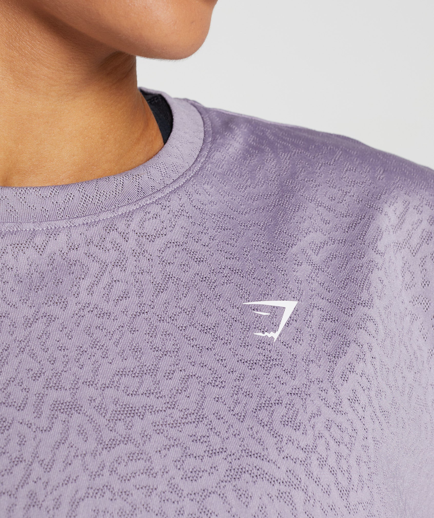 Lilac Seamless Detail Longsleeve Crop Top