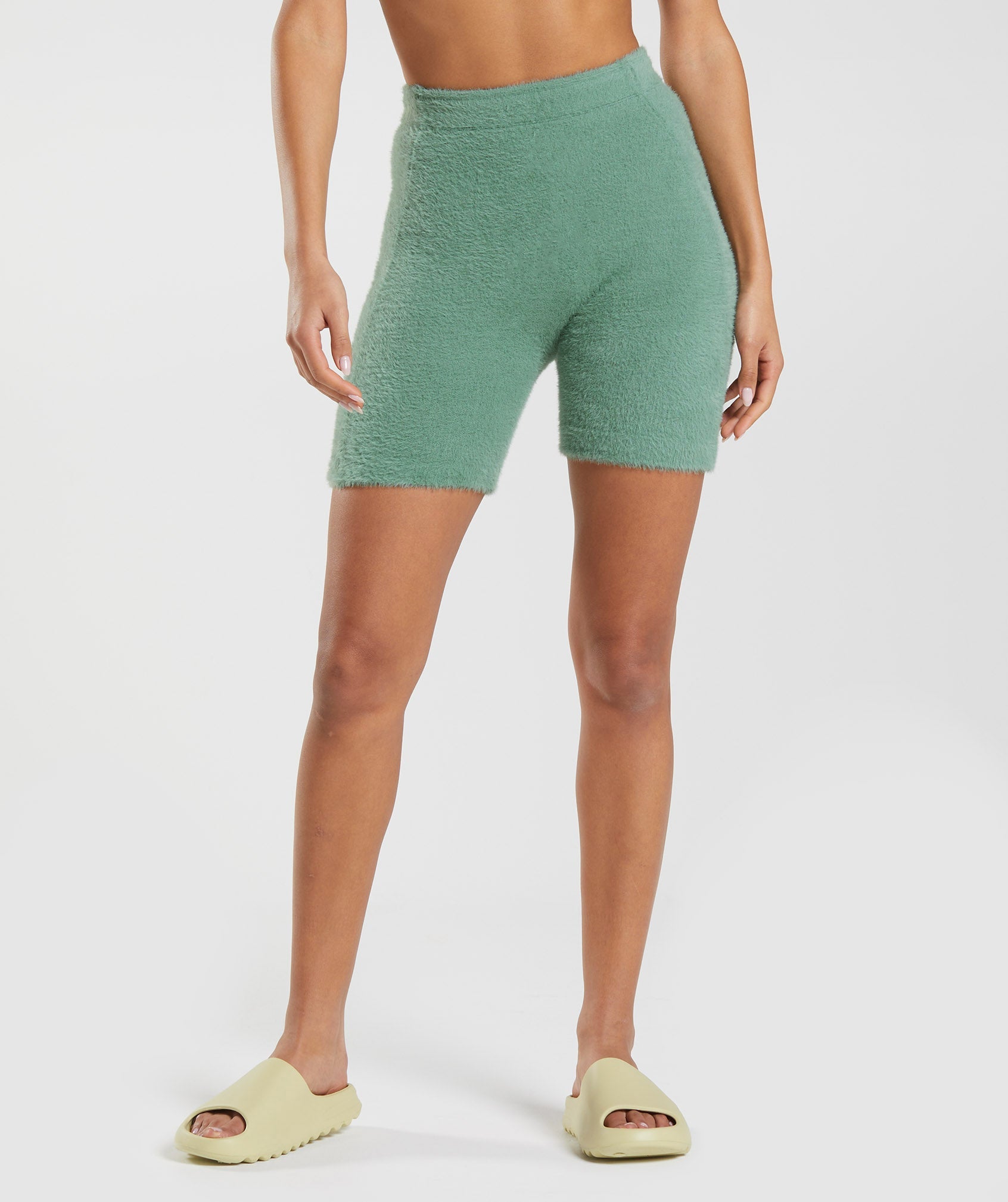 Whitney Eyelash Knit Shorts in Leaf Green