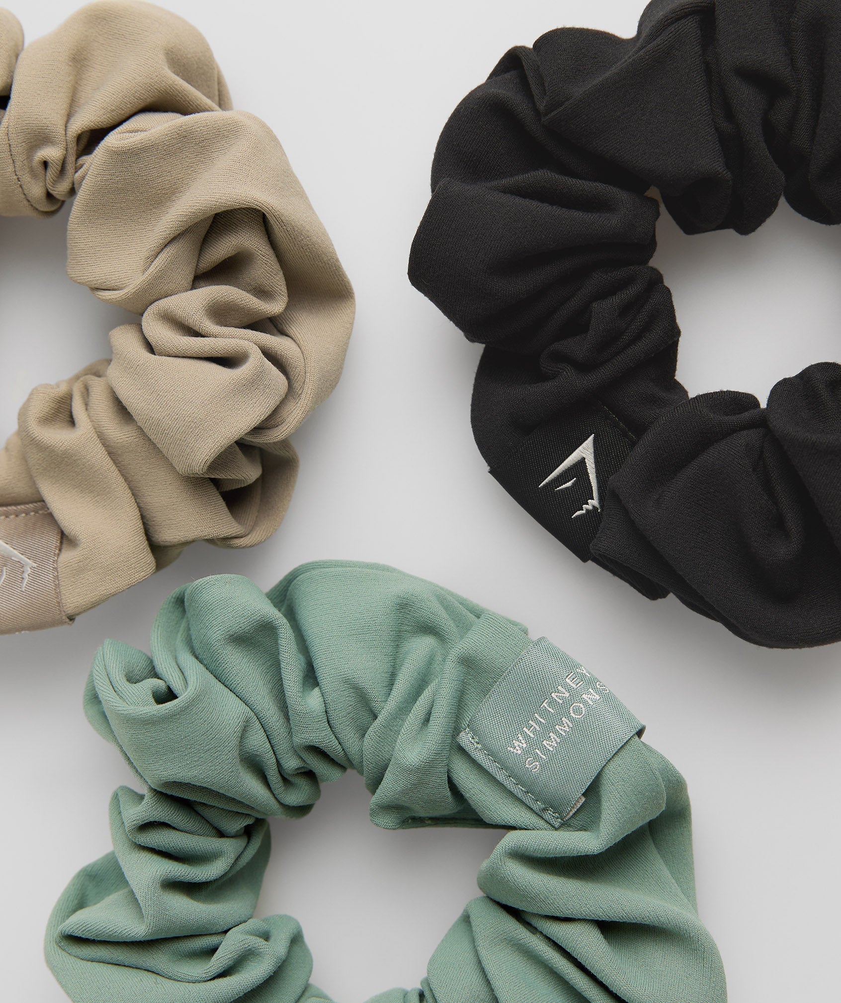 Whitney Scrunchies 3PK in Black/Cement Brown/Leaf Green - view 3