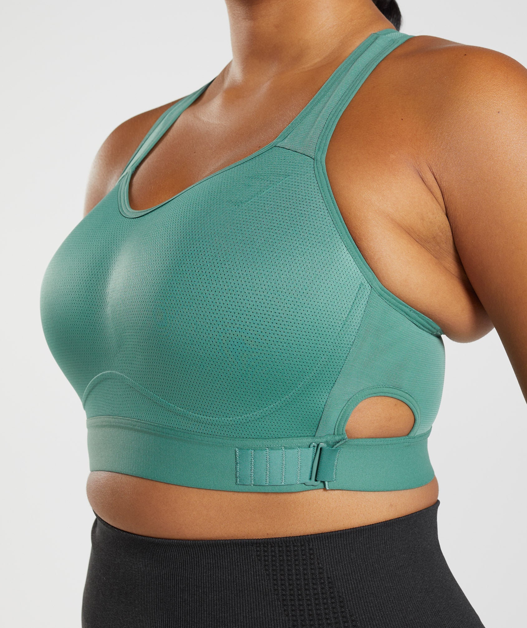 Gymshark {} Cut Out Back High Support Sports Bra Green Size M