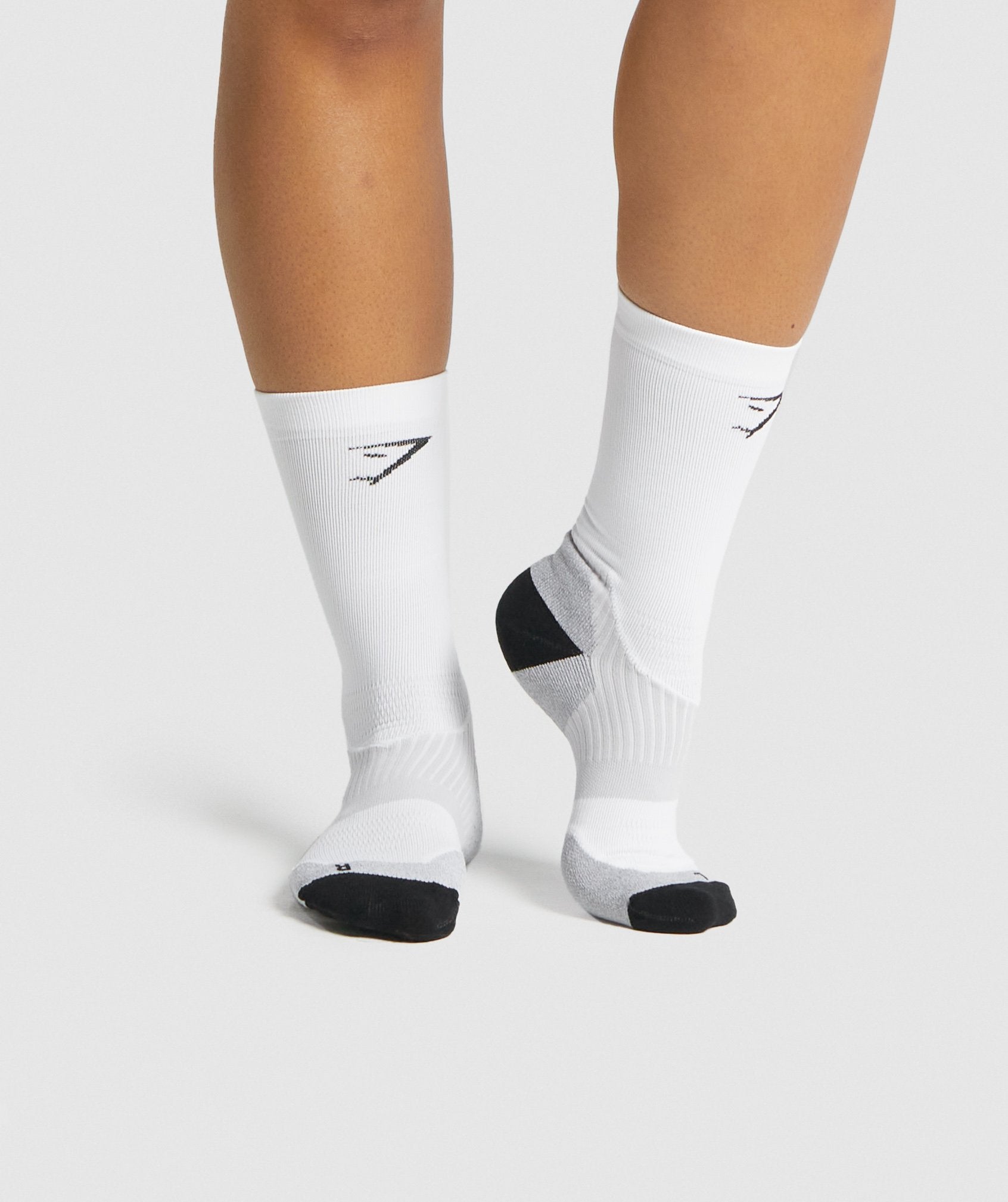 Lightweight Running Crew Socks in White - view 1