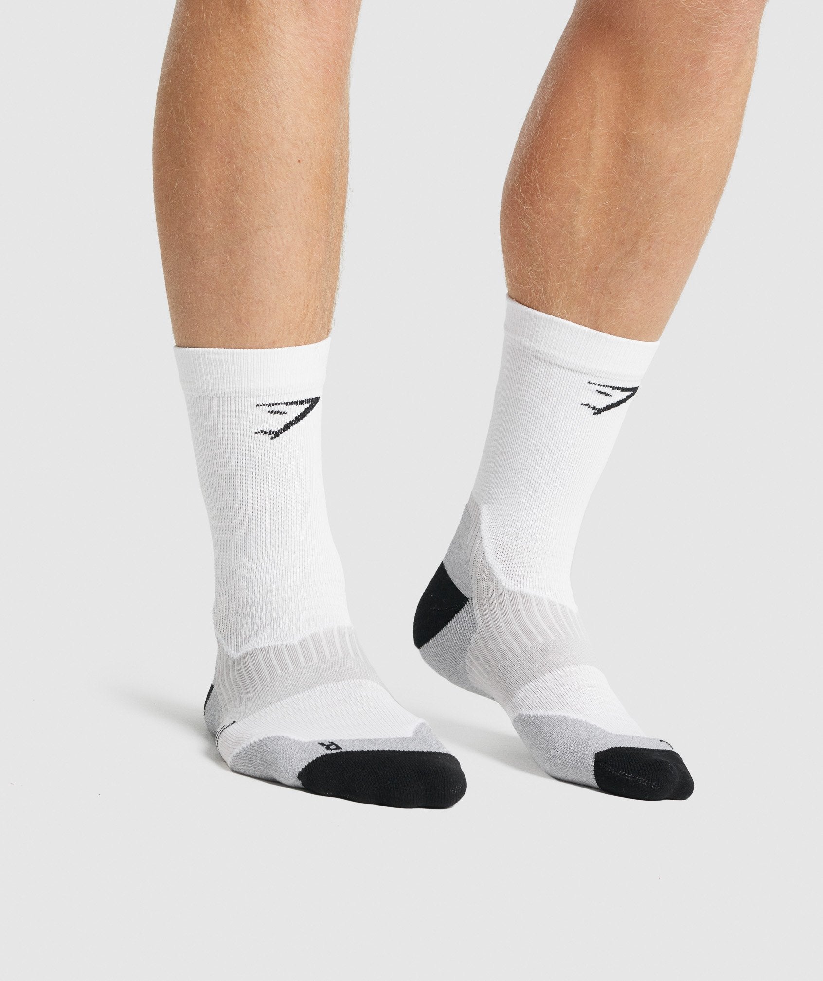 Lightweight Running Crew Socks in White - view 6