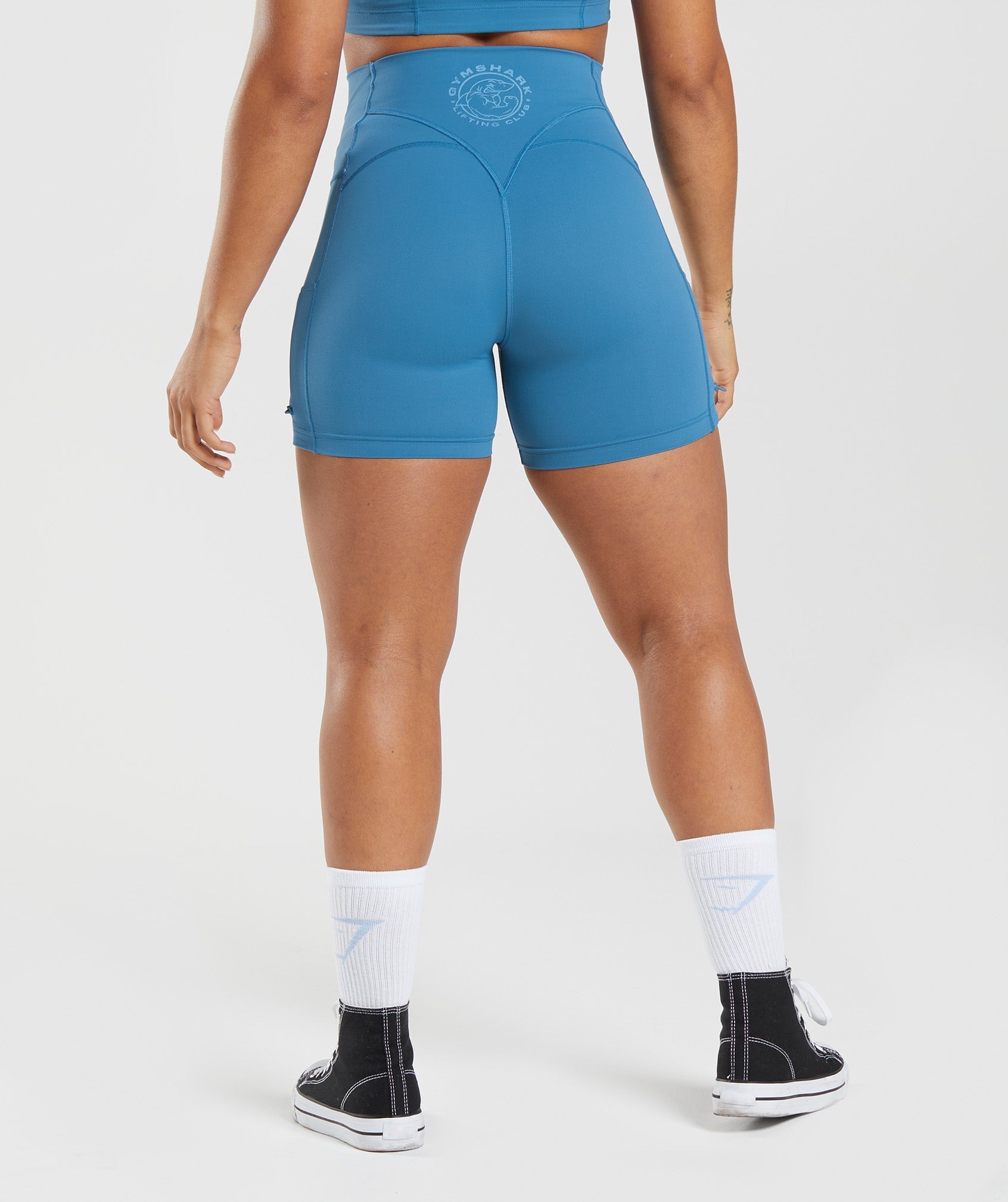 Legacy Ruched Tight Shorts in Lakeside Blue - view 2