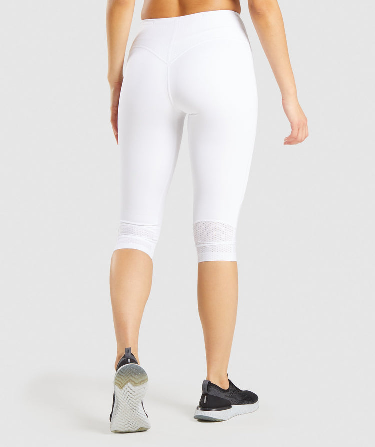 white cut off leggings