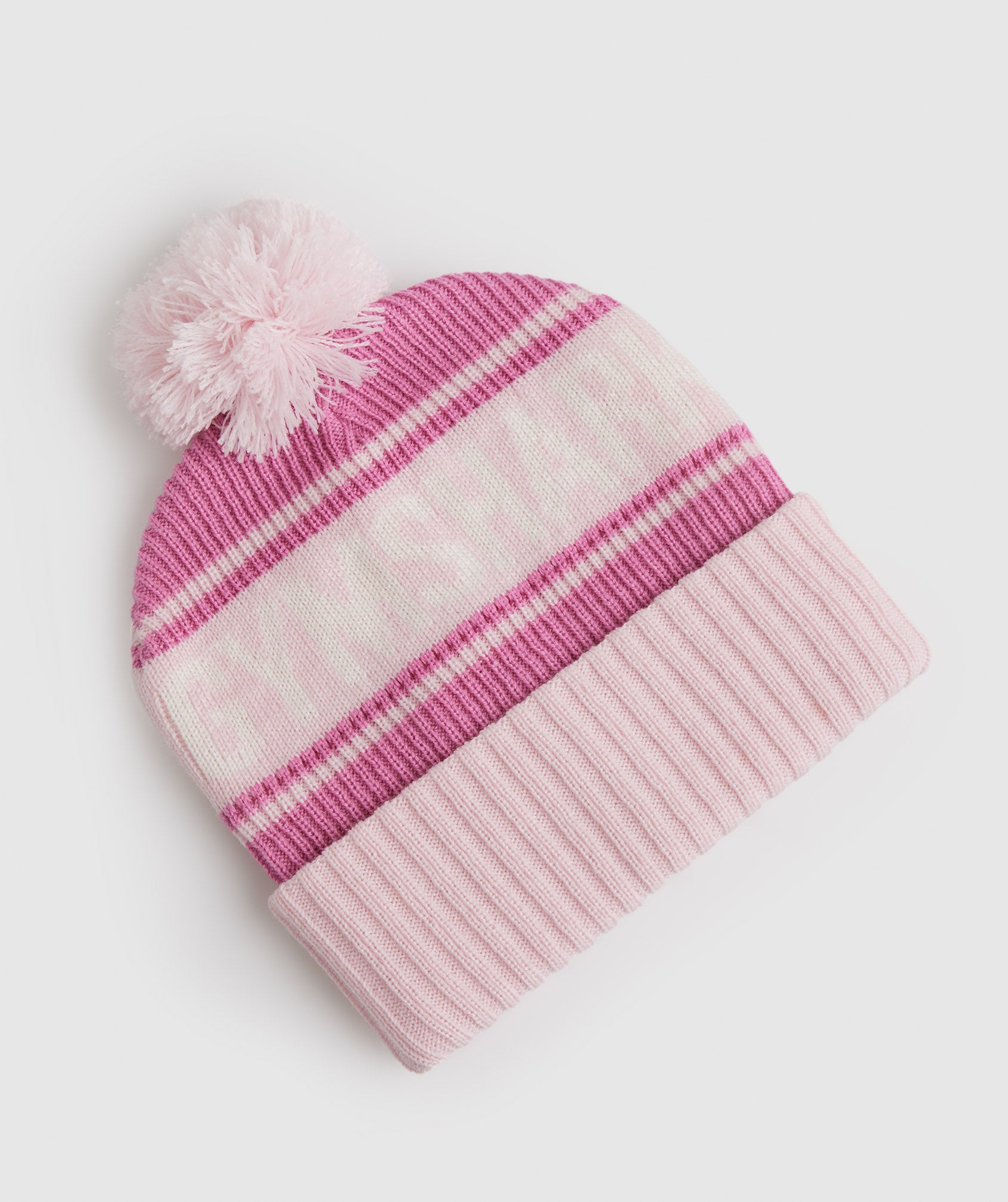 Pom Beanie in Blossom Pink/Sweet Pink/White