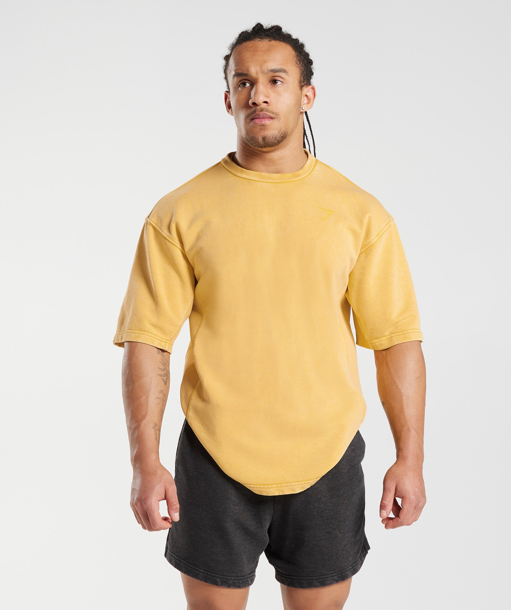 Power Washed Short Sleeve Crew in Sunny Yellow