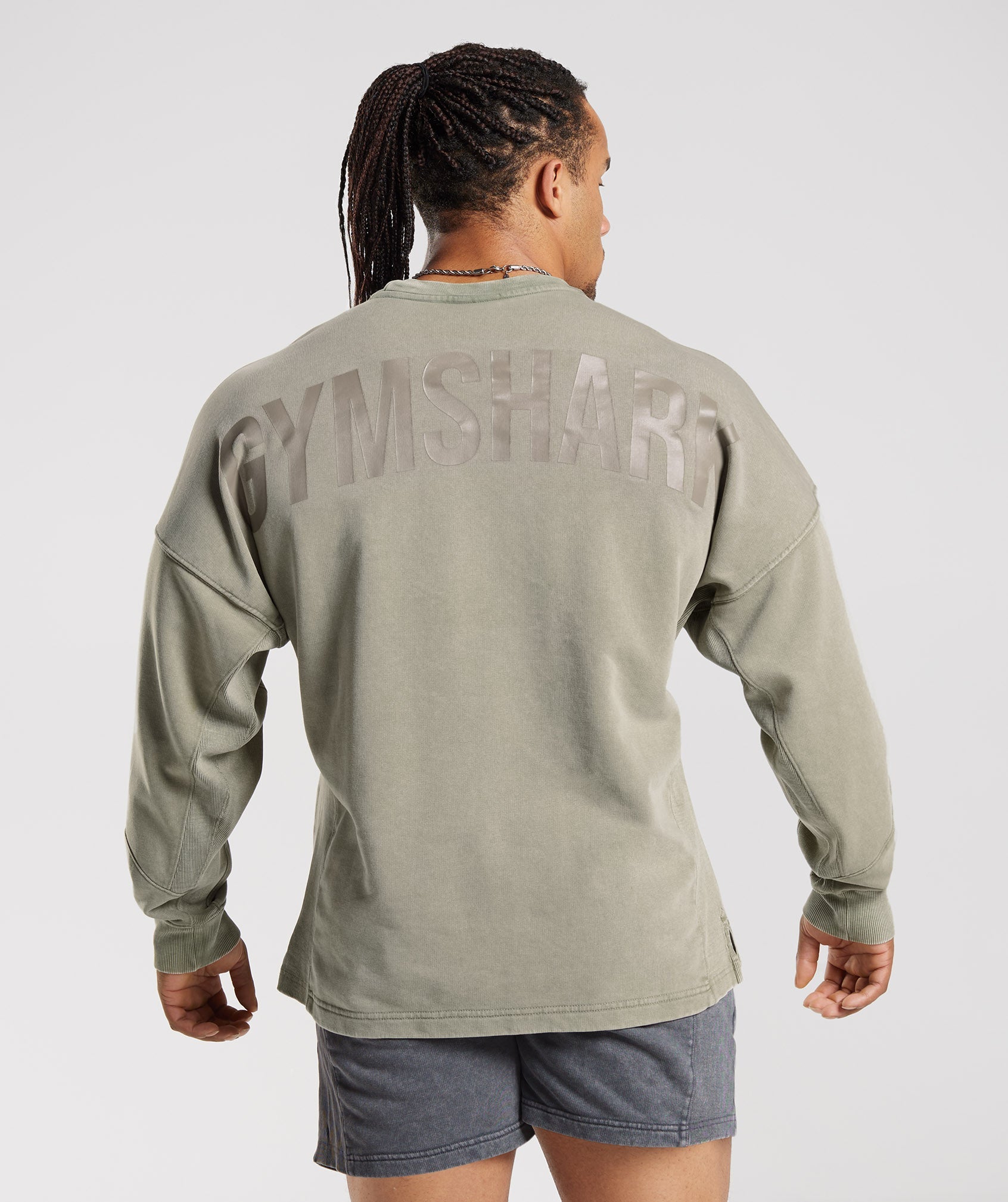 Gymshark Heritage Washed Crew - Smokey Grey