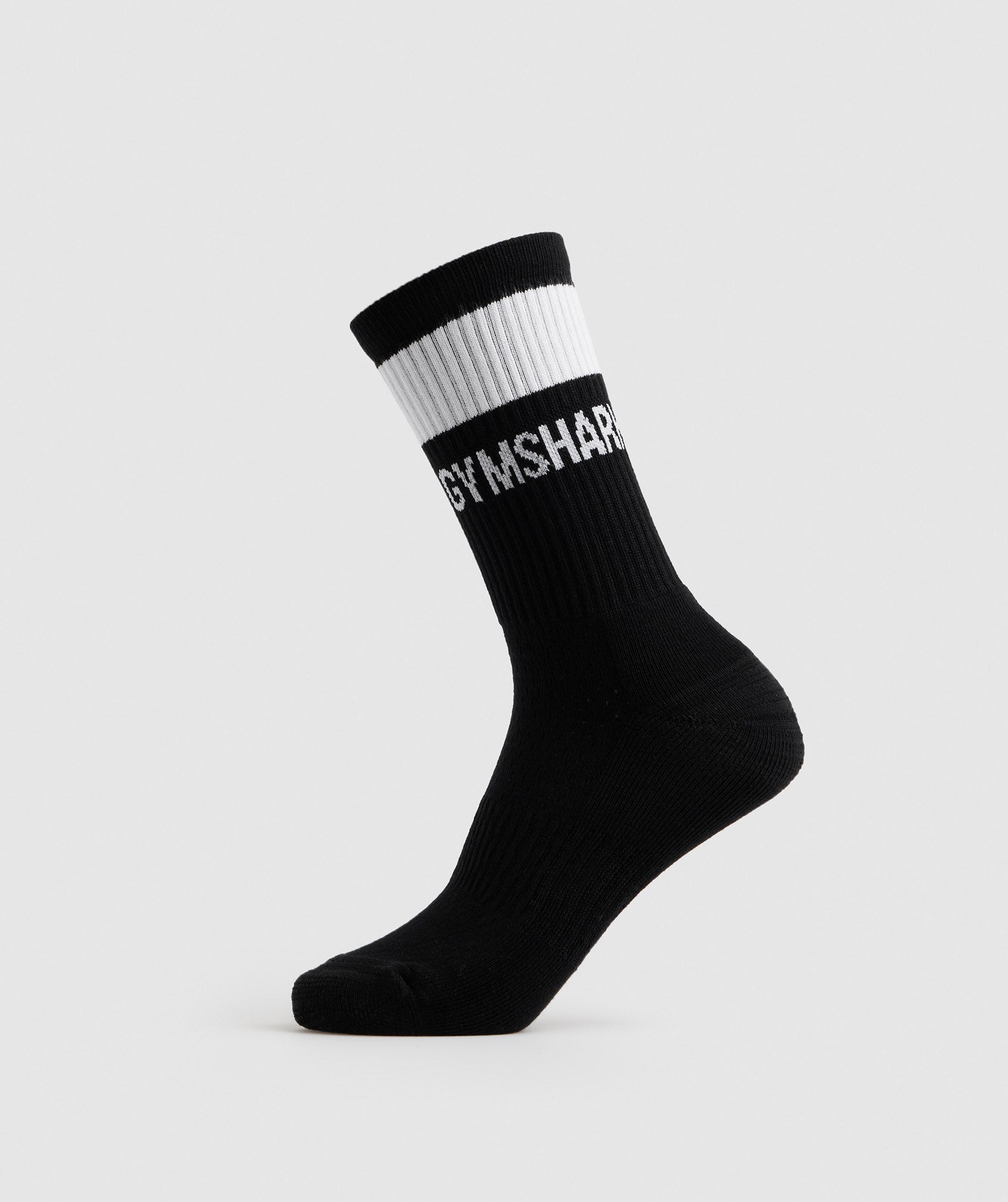 Premium Jacquard Single Socks in Black/White