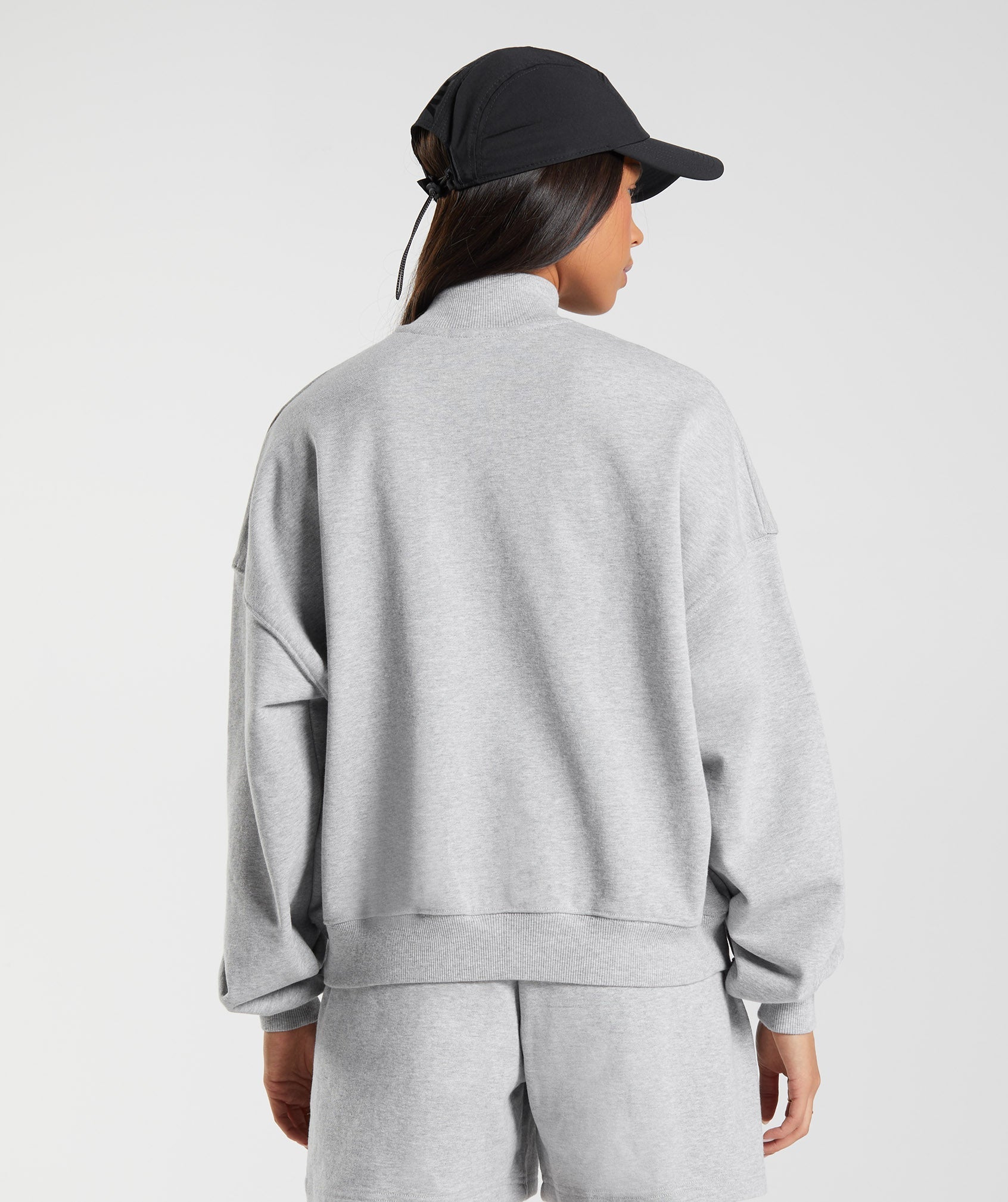 Rest Day Sweats 1/2 Zip Pullover in Light Grey Core Marl