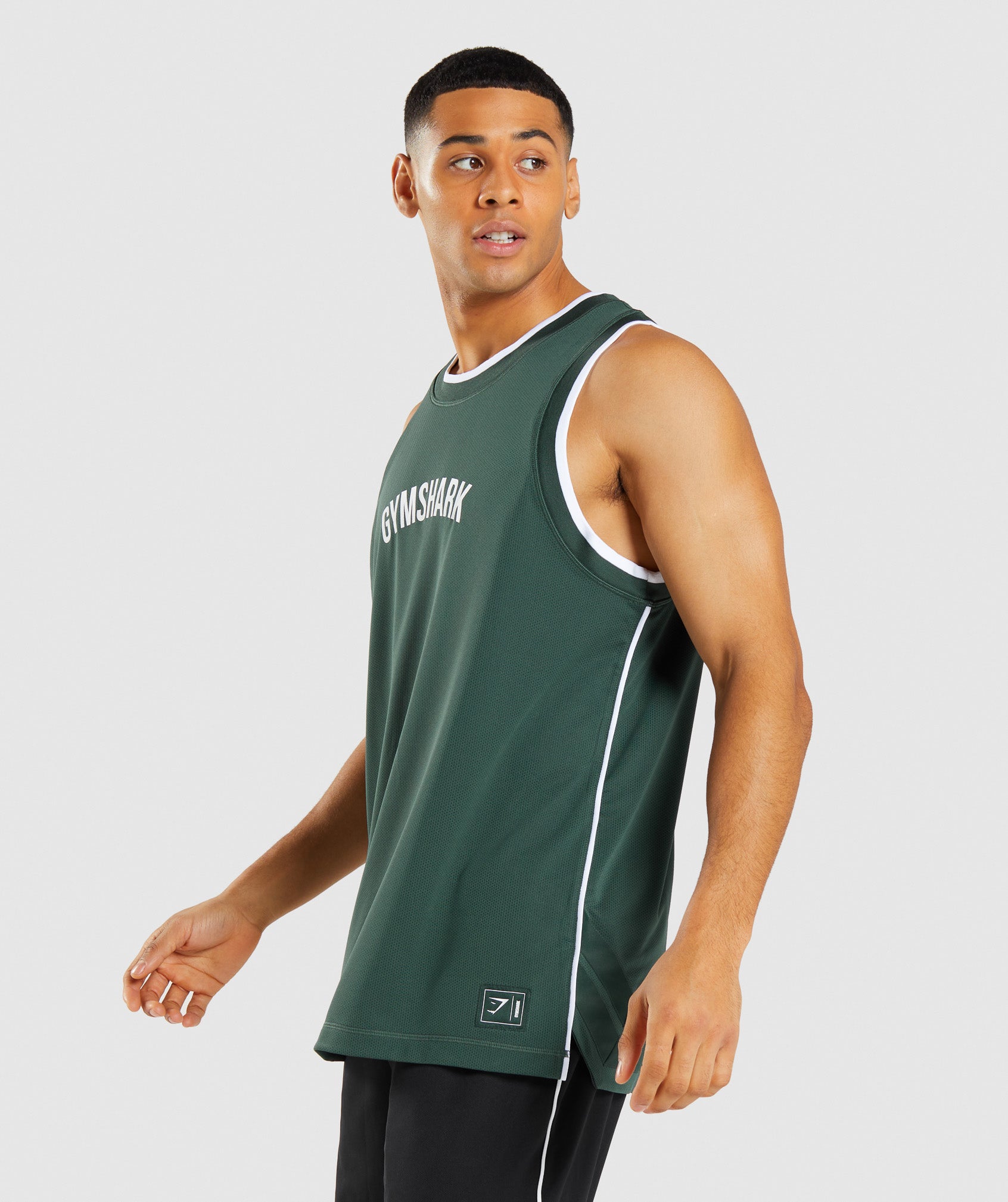 Recess Basketball Tank in Obsidian Green/White - view 3