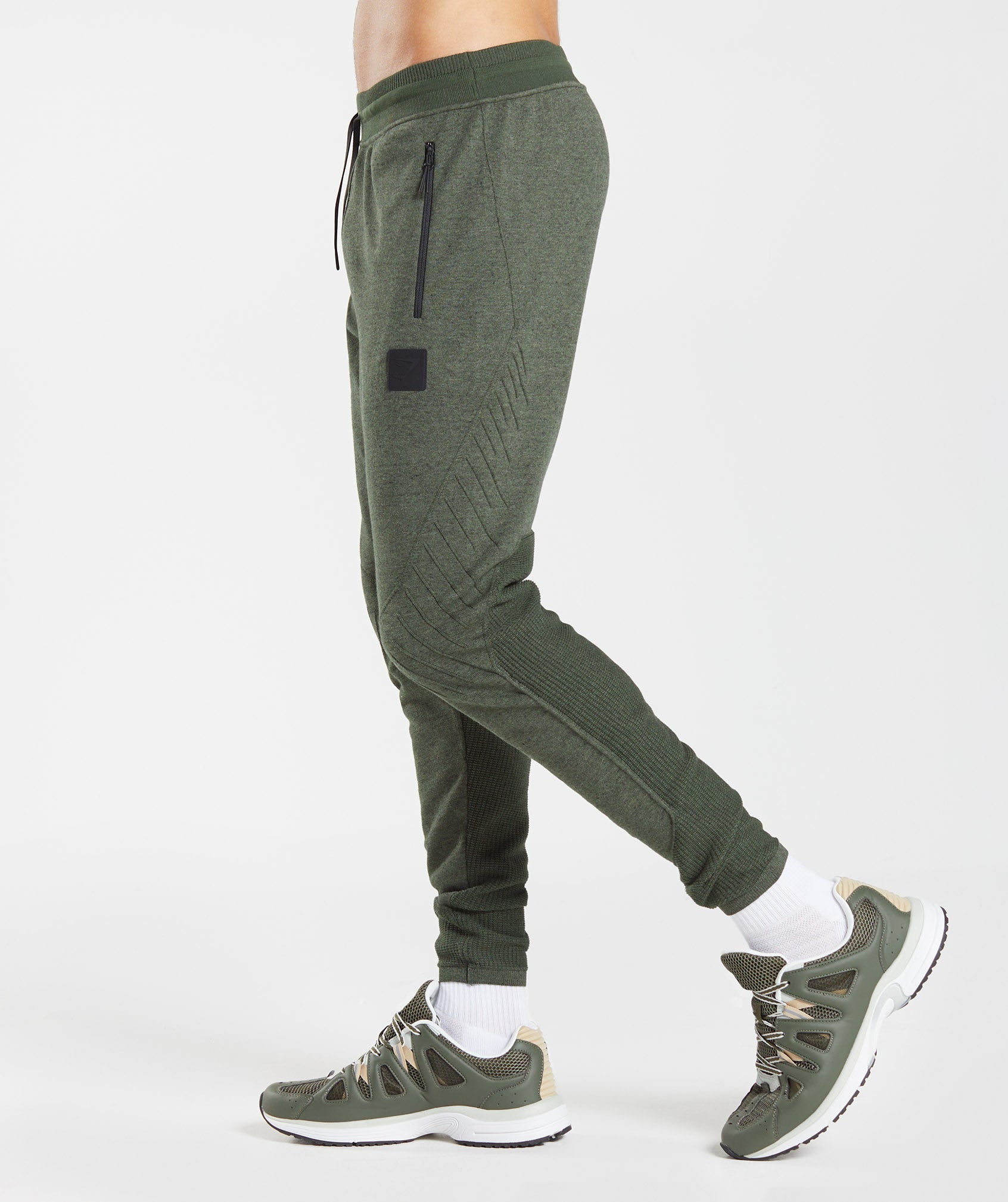 Retake Knit Joggers in Moss Olive Marl - view 3