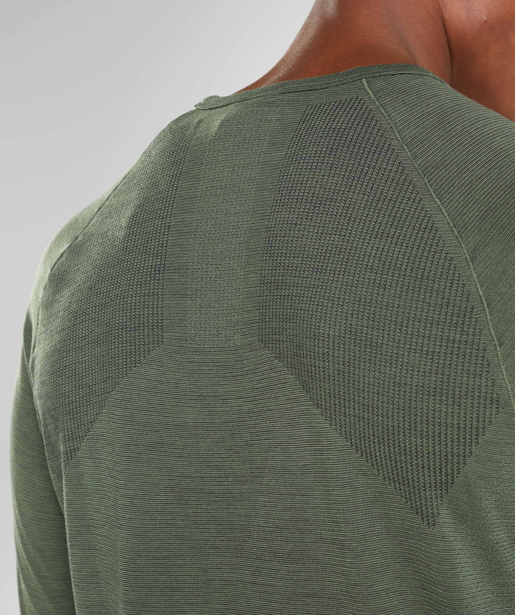 Retake Seamless Long Sleeve T-Shirt in Core Olive