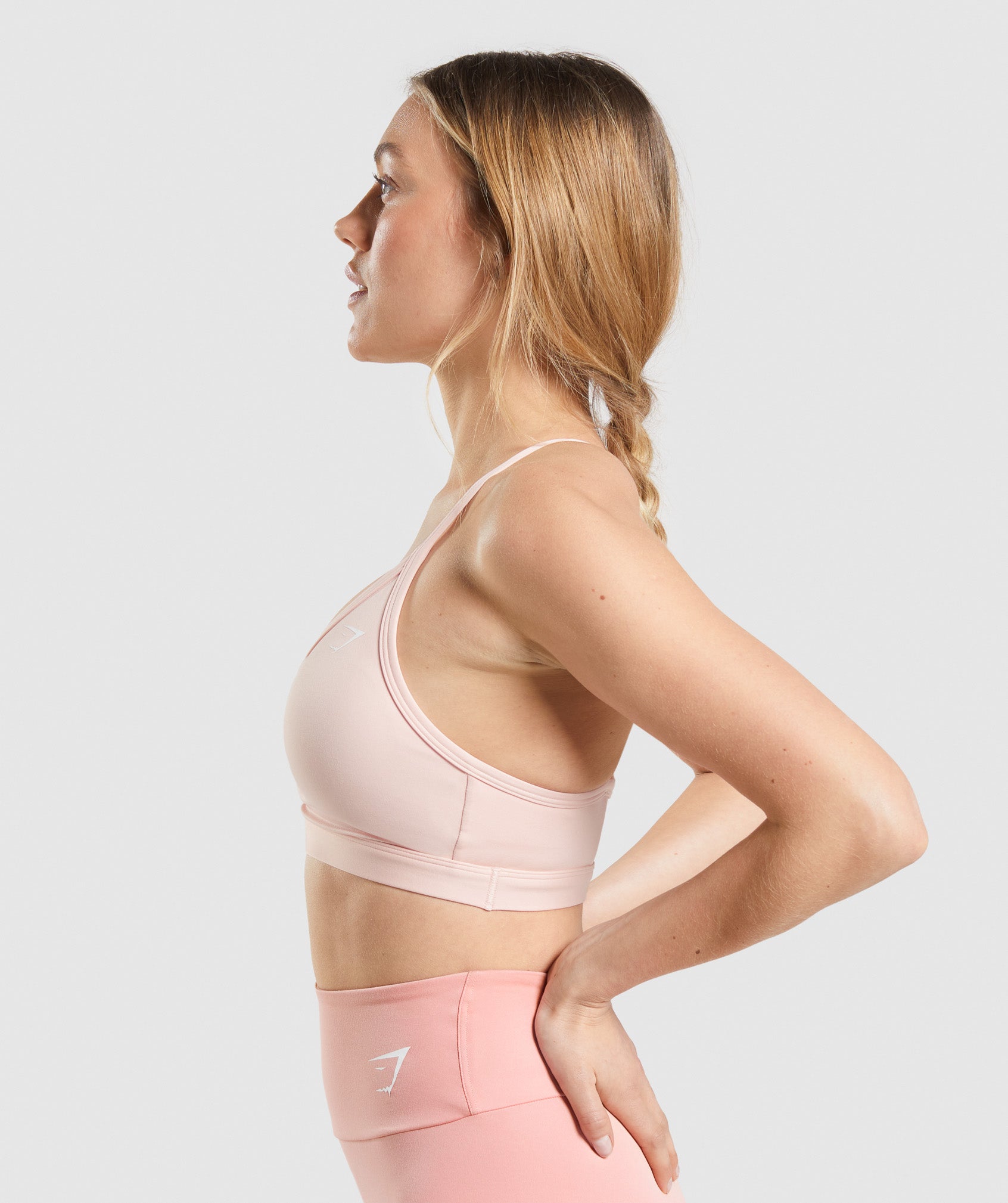Ruched Sports Bra in Light Pink - view 3