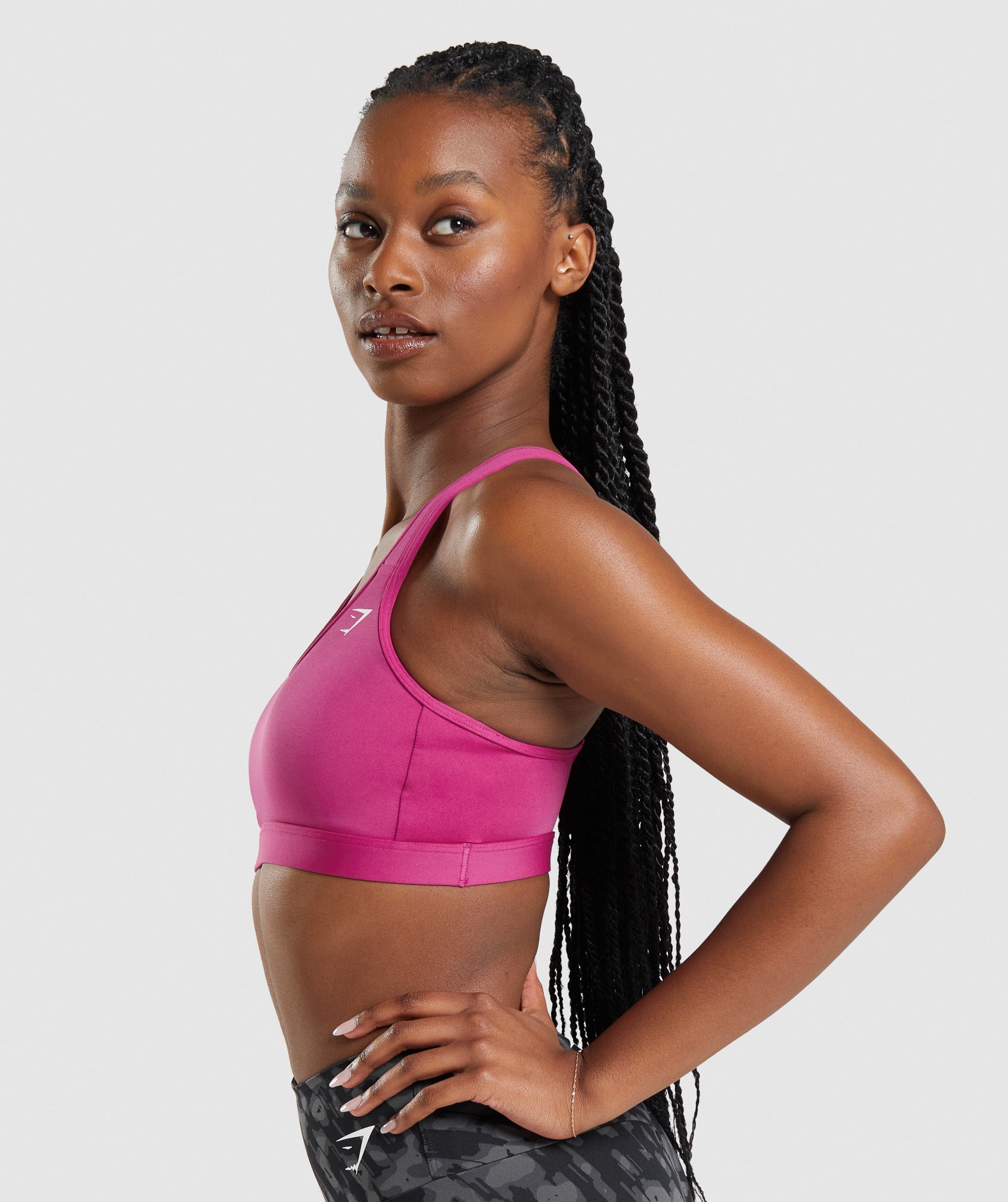 Scoop Neck Sports Bra in Dragon Pink - view 3