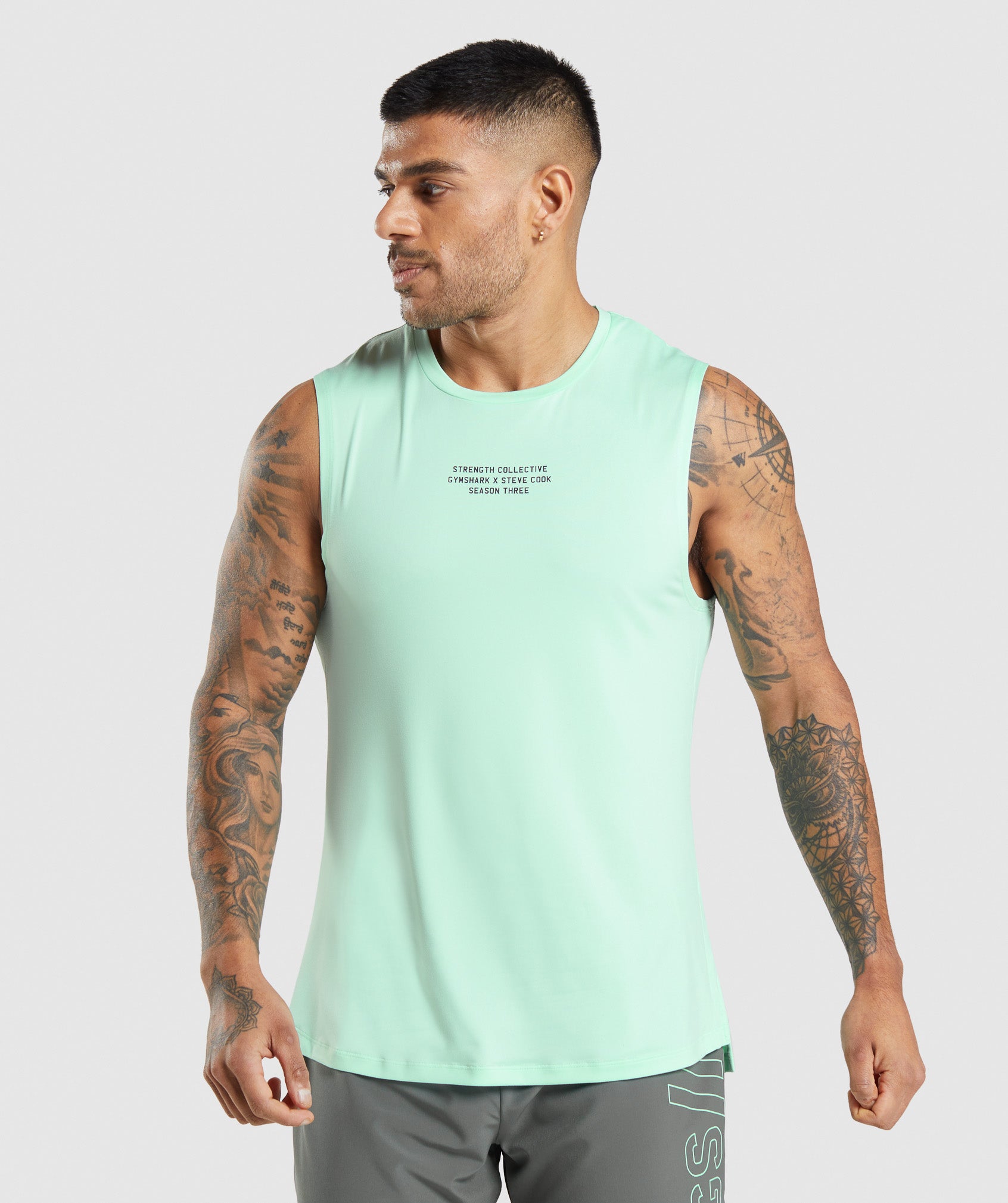 Gymshark//Steve Cook Tank in Turbo Blue - view 1