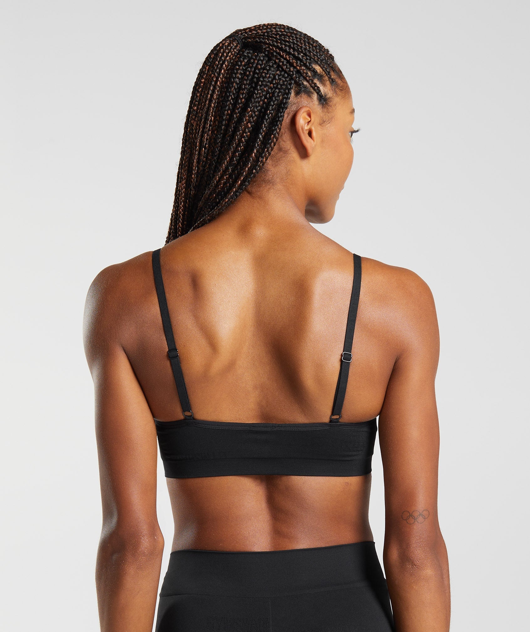 Seamless Jacquard Bralette in Black - view 2