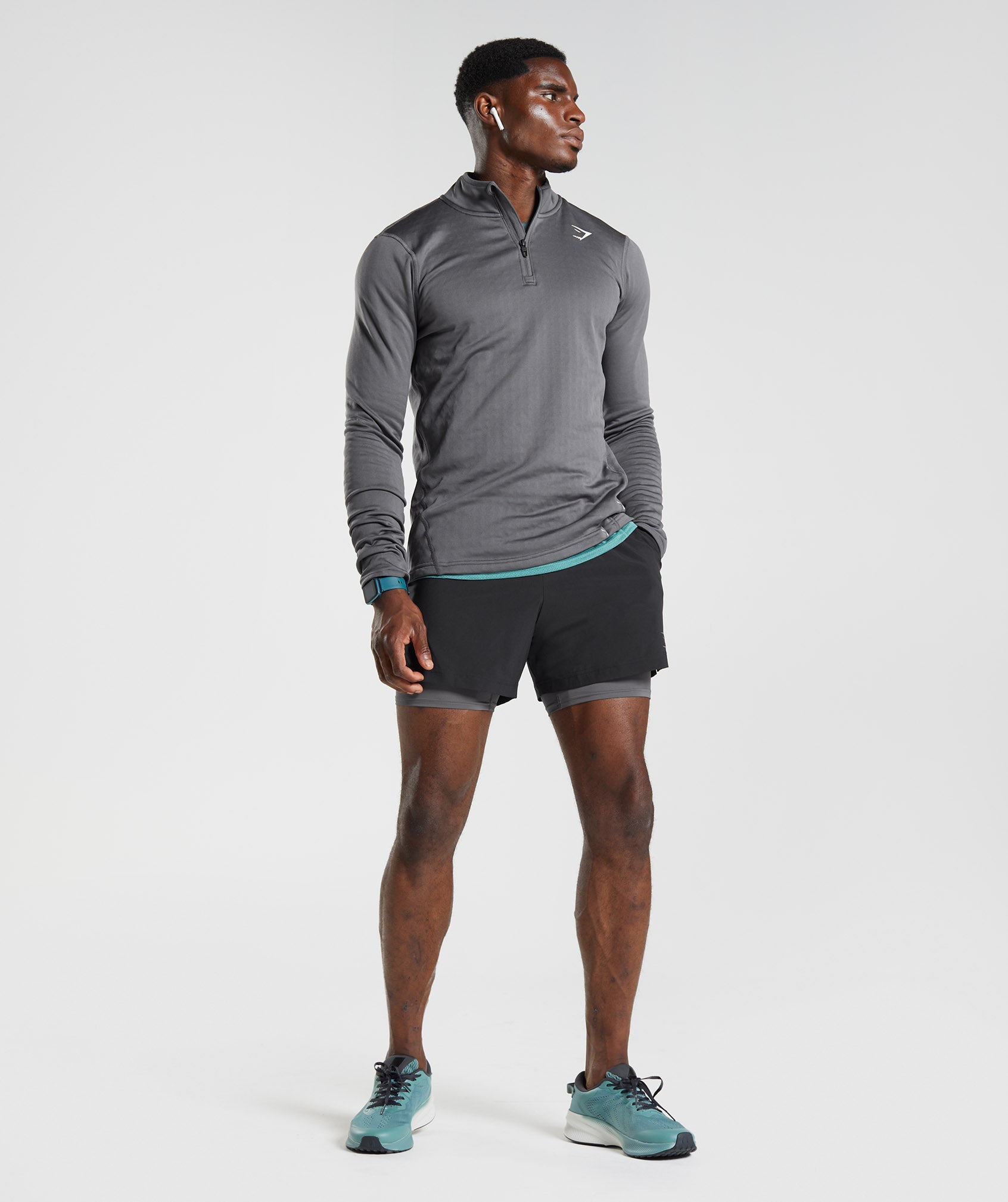 Gymshark Vital 1/4 Zip - Black/Silhouette Grey