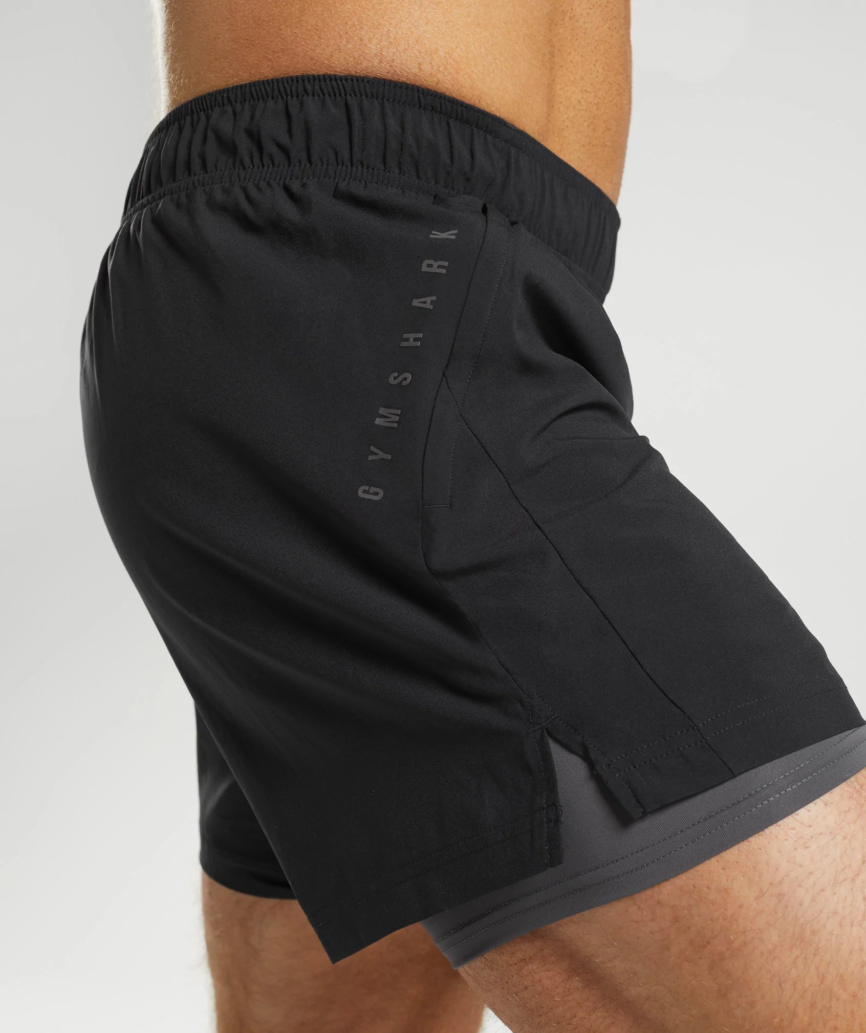 Gymshark Sport 5 2 In 1 Shorts - Black/Silhouette Grey