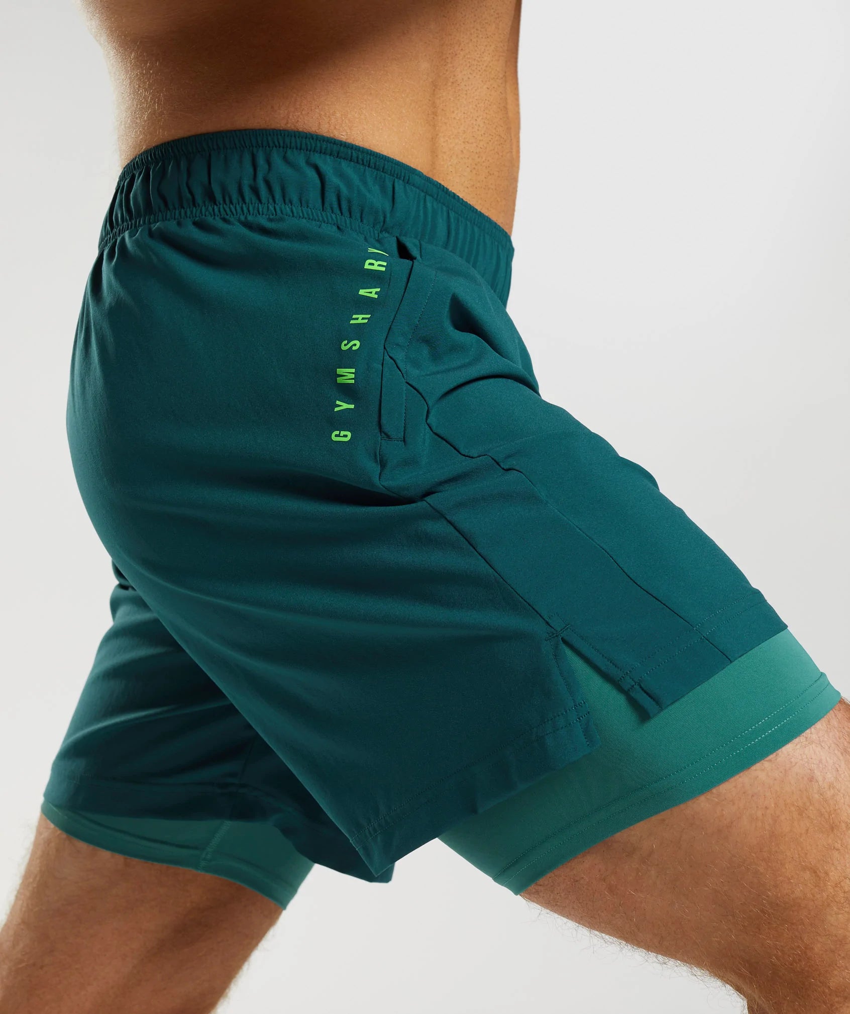 Gymshark Sport 5 2 In 1 Shorts - Slate Blue/Winter Teal