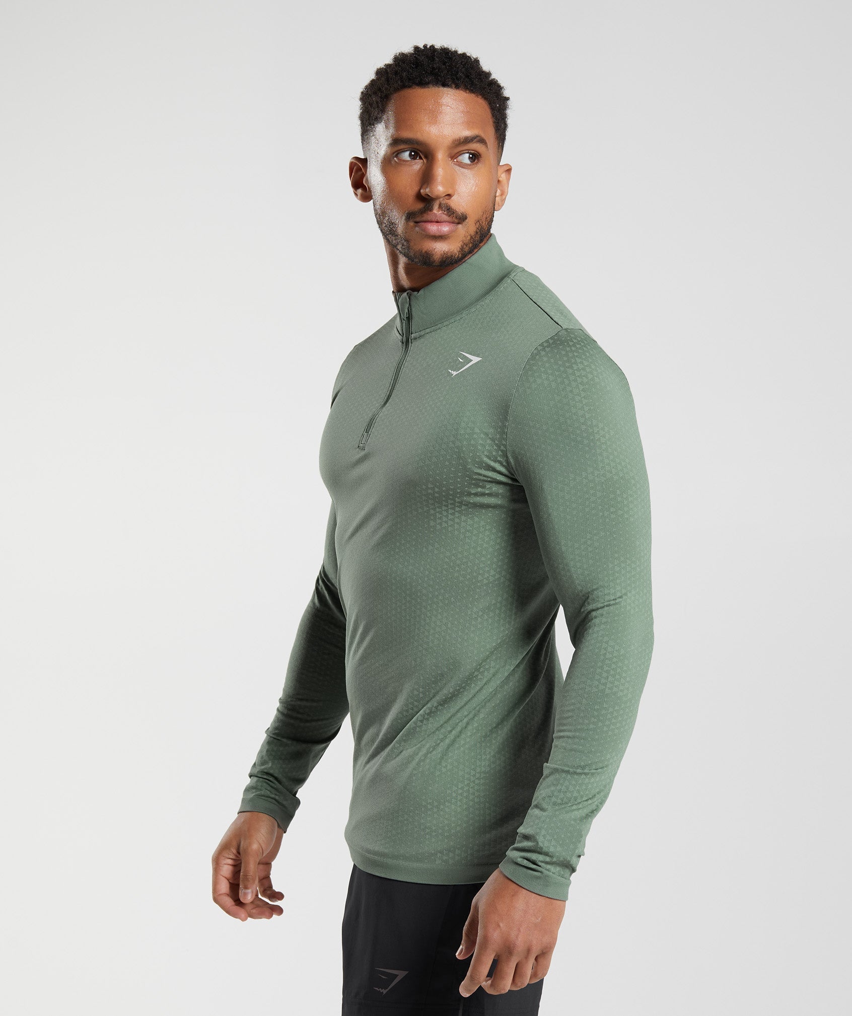 Sport Seamless 1/4 Zip in Willow Green/Desert Sage Green