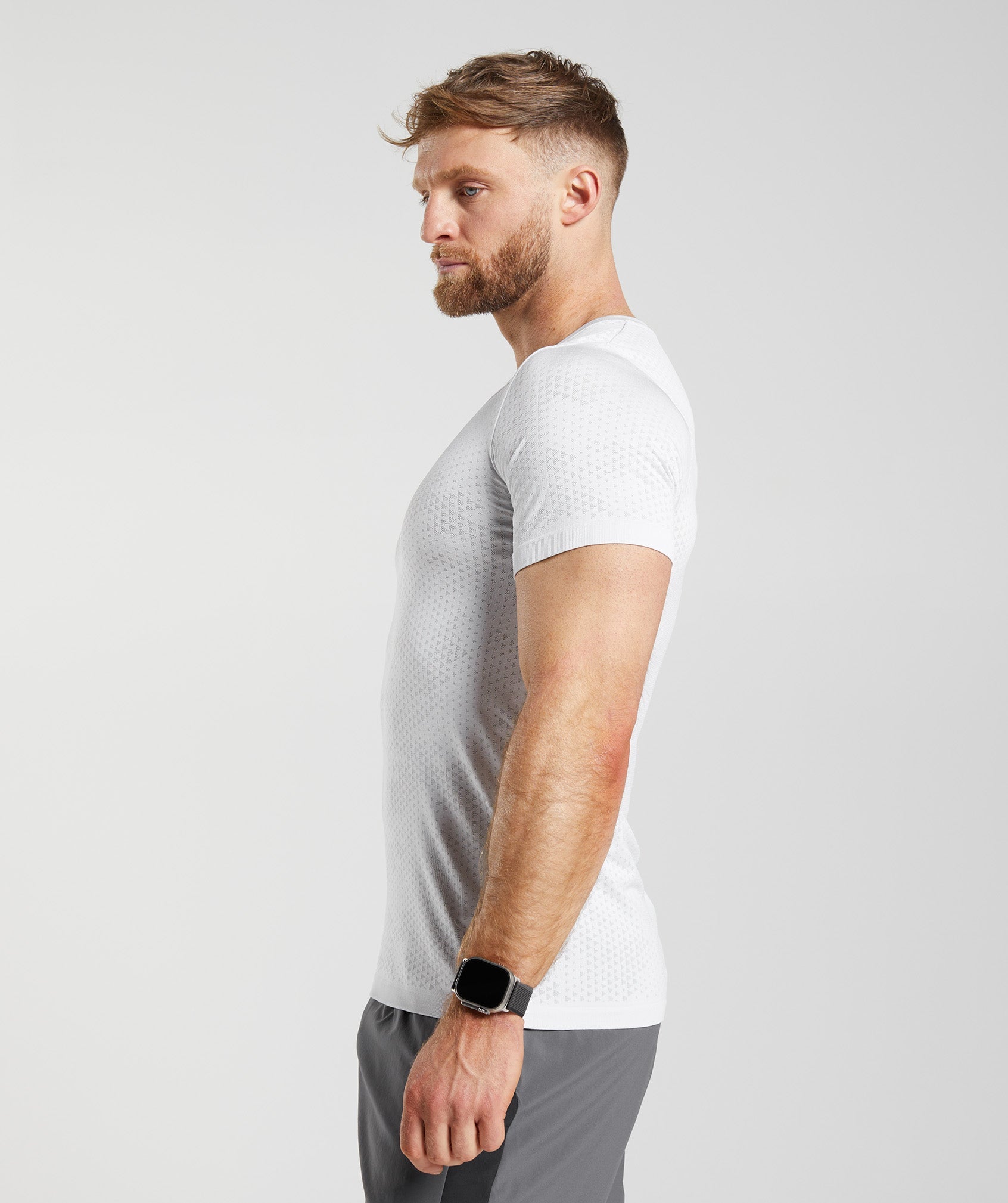 Sport Seamless T-Shirt in White/Smokey Grey
