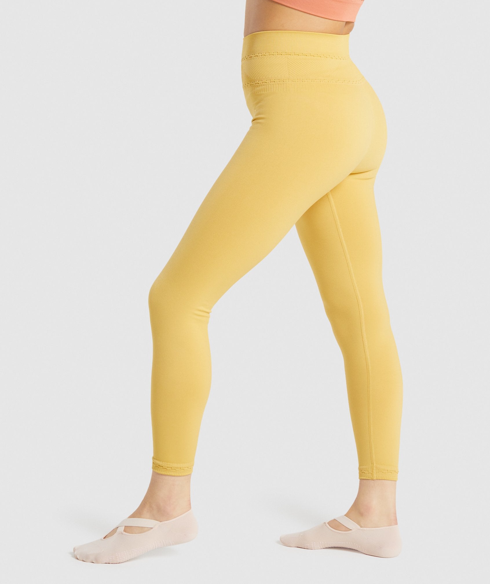 Women's Tapered Waistband Leggings - Neon Yellow Solid Workout Leggings –  Moda Xpress