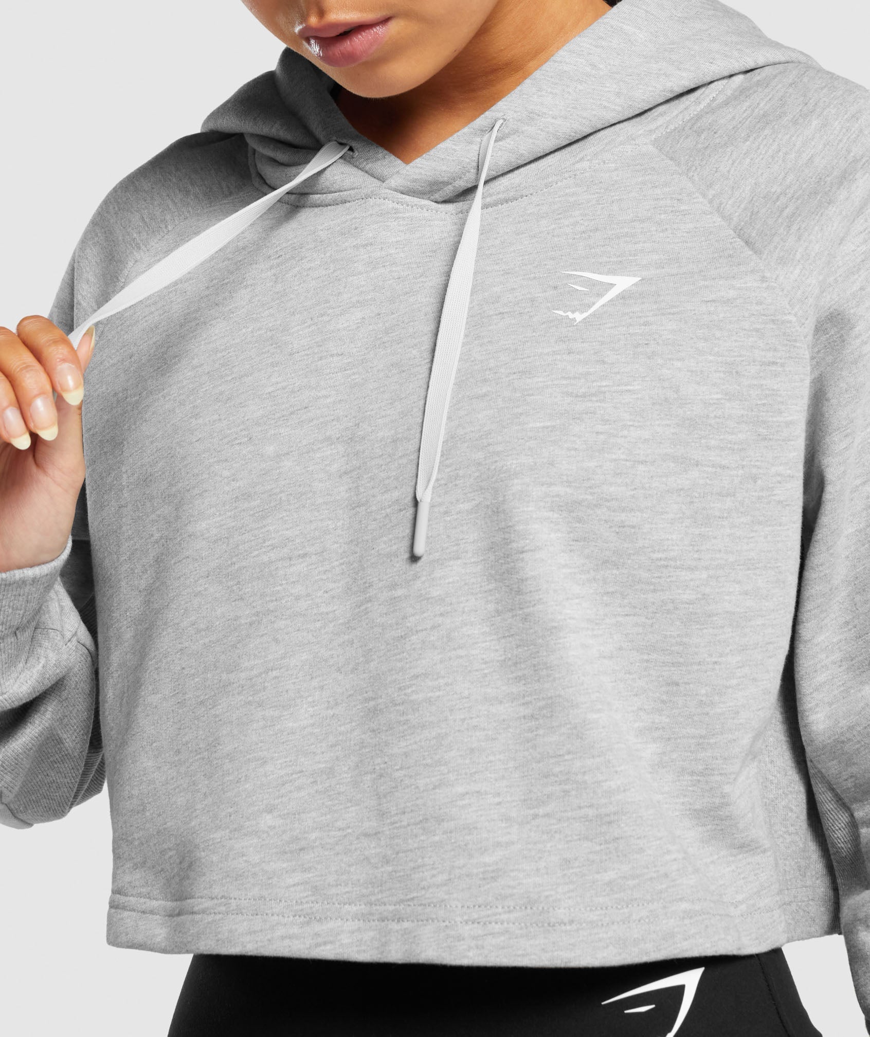 Training Cropped Hoodie in Light Grey Marl - view 6