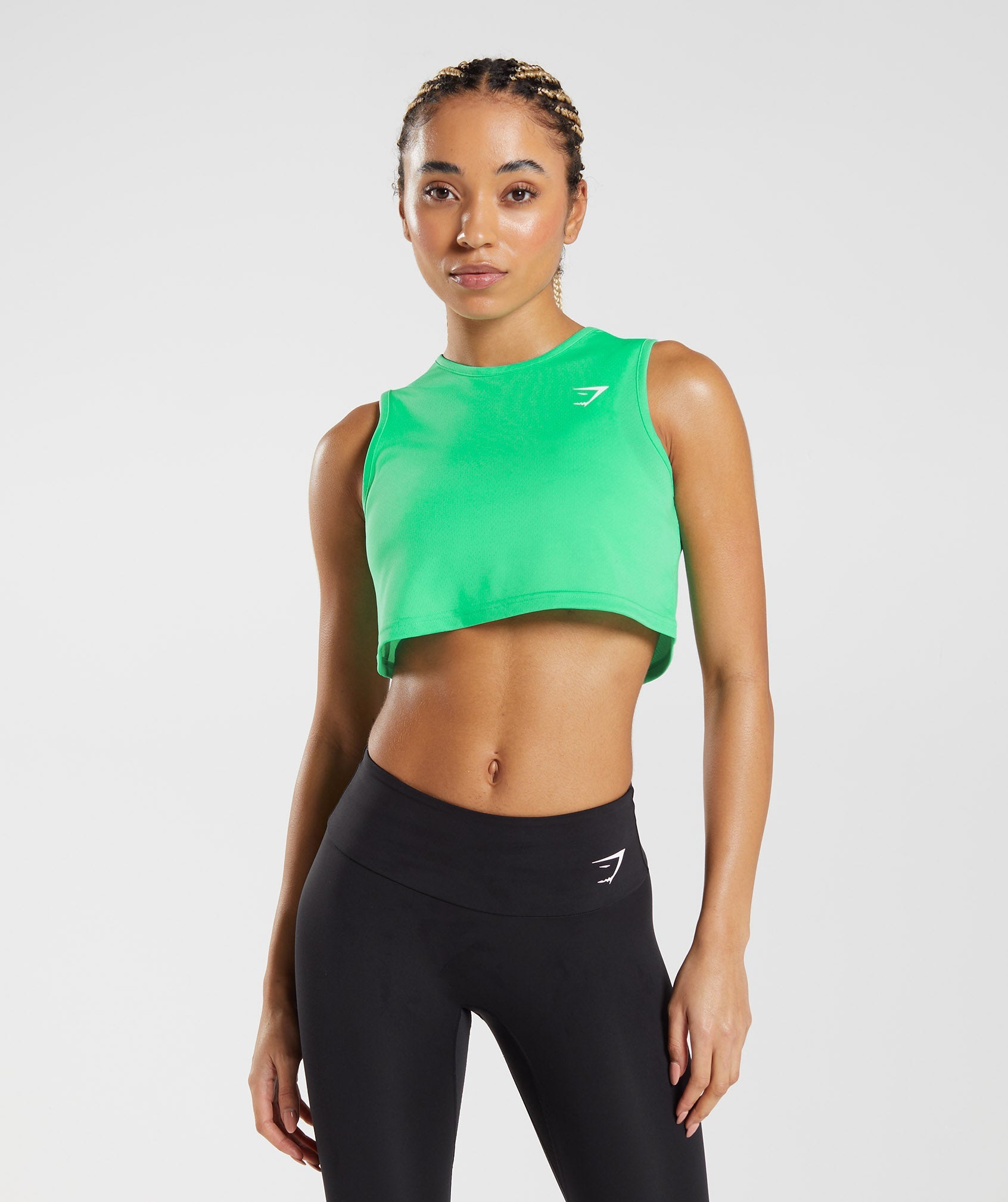 Training Crop Tank in Tropic Green