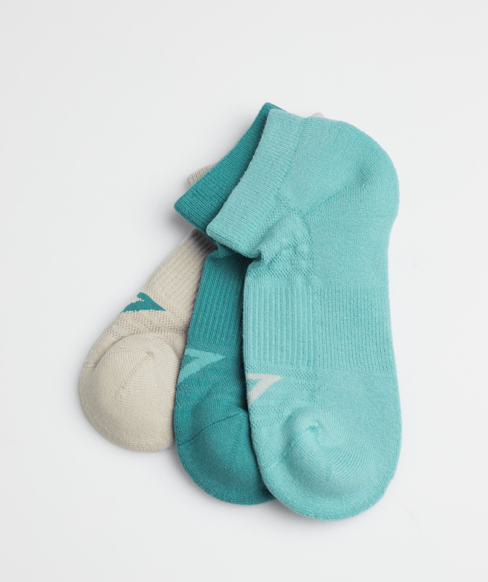 Trainer Socks 3pk in Blue/Jewel Green/Pebble Grey