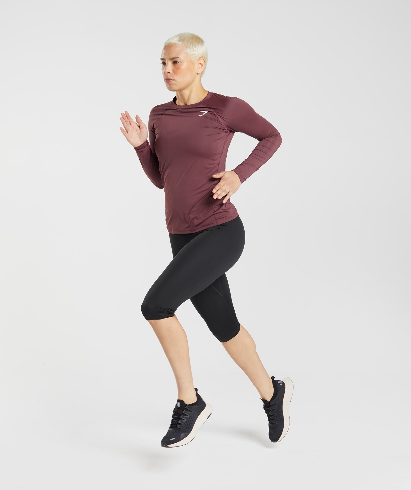 Training Baselayer Long Sleeve Top in Cherry Brown